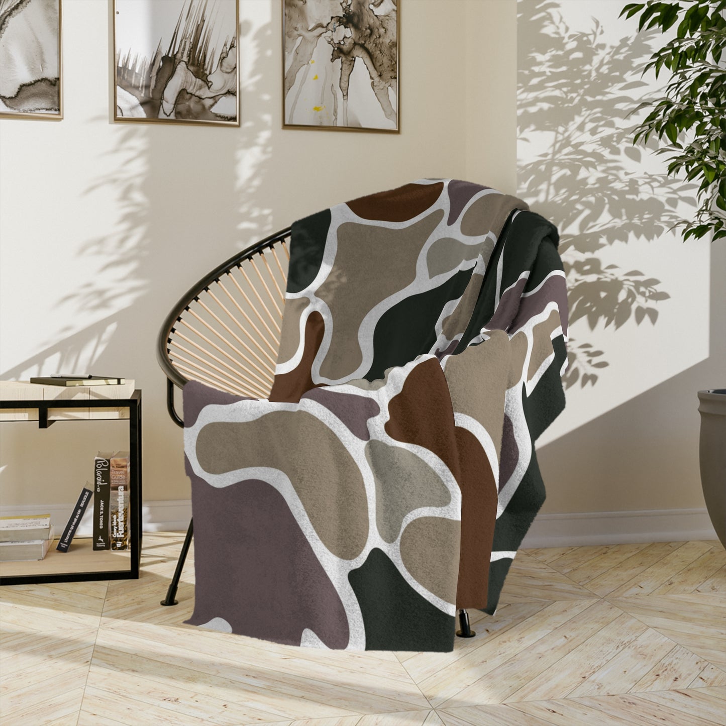 Personalized Camo Velveteen Microfiber Blanket