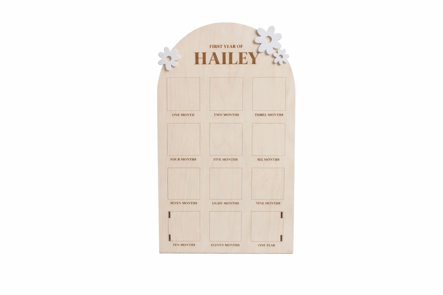Personalized First Year Photo Board – Baby Milestone Keepsake