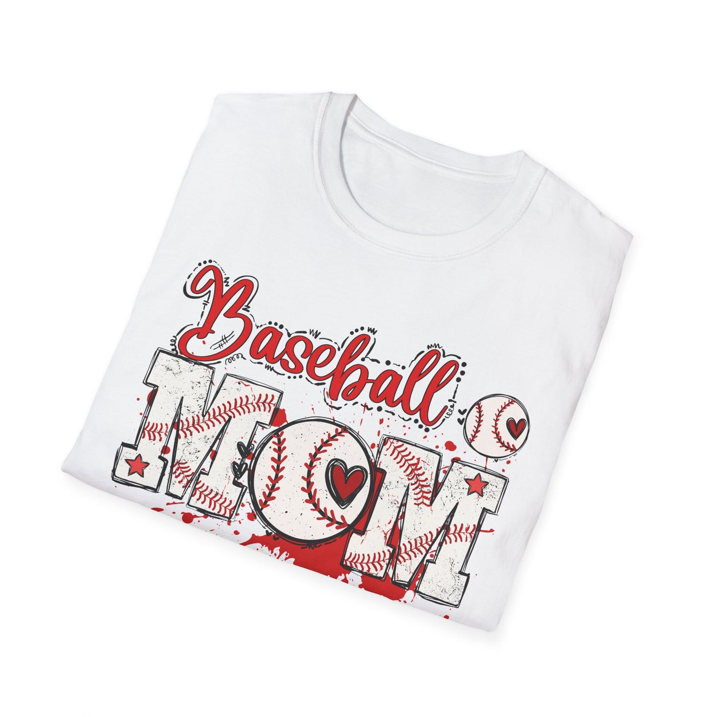 Grunge Baseball Mom T-Shirt – Personalized Jersey Number & Name Back