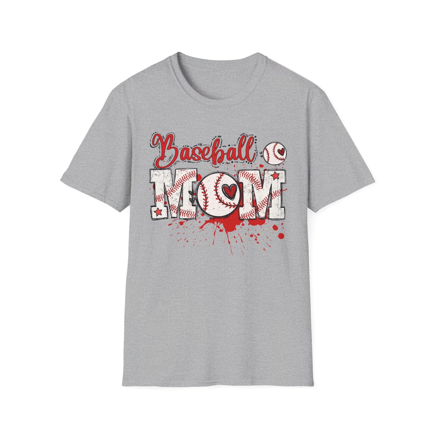 Grunge Baseball Mom T-Shirt – Personalized Jersey Number & Name Back