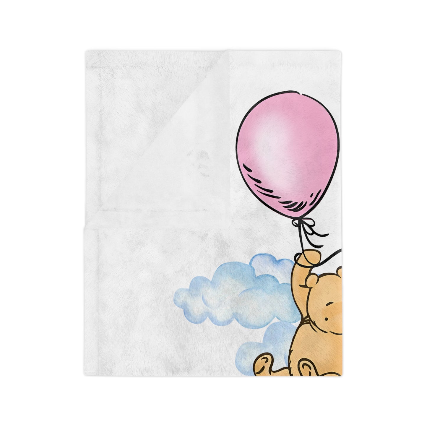 Personalized Baby Blanket — Classic Pooh Balloon Name Blanket
