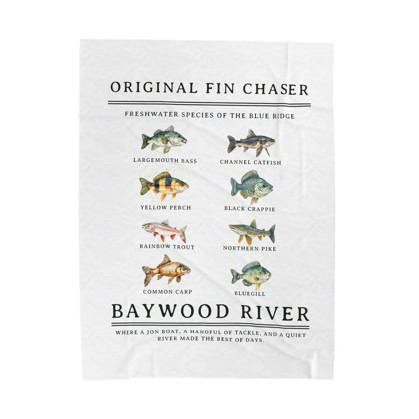 'Original Fin Chaser' Baywood River Fish Species Throw