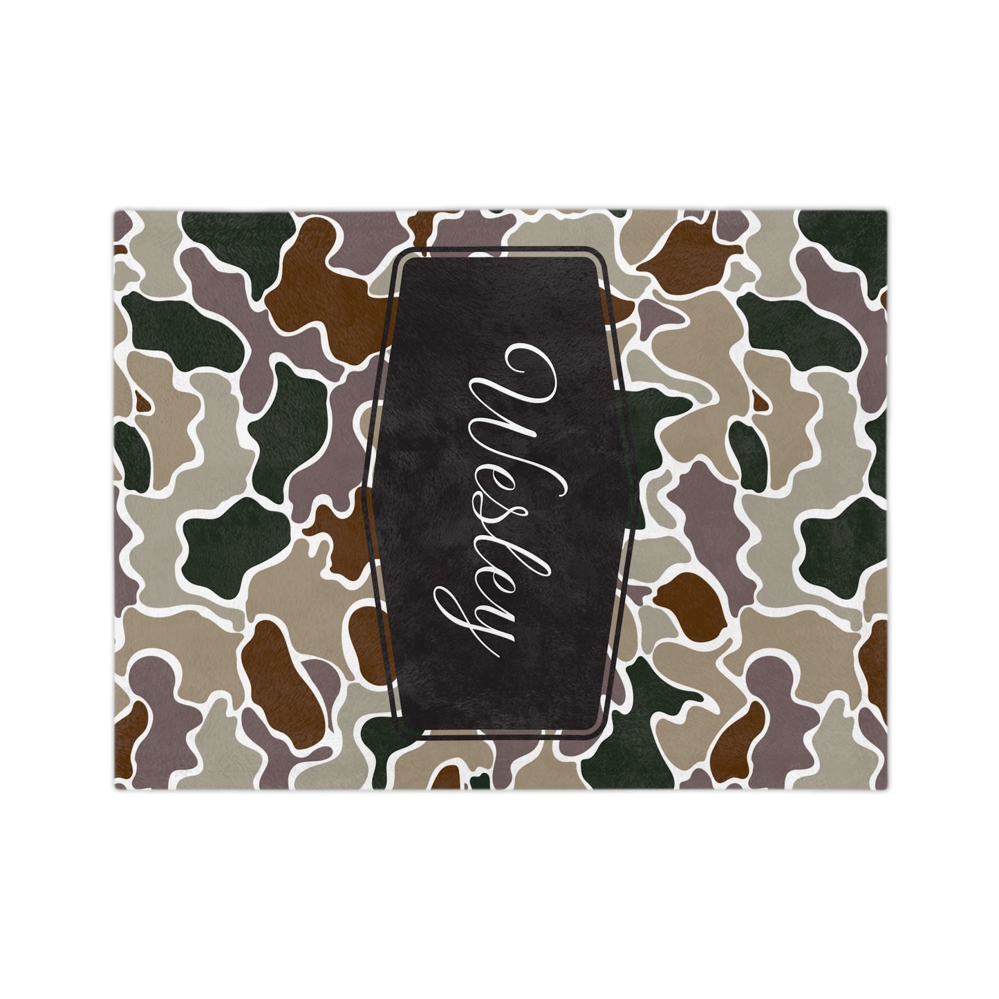Personalized Camo Microfiber Blanket