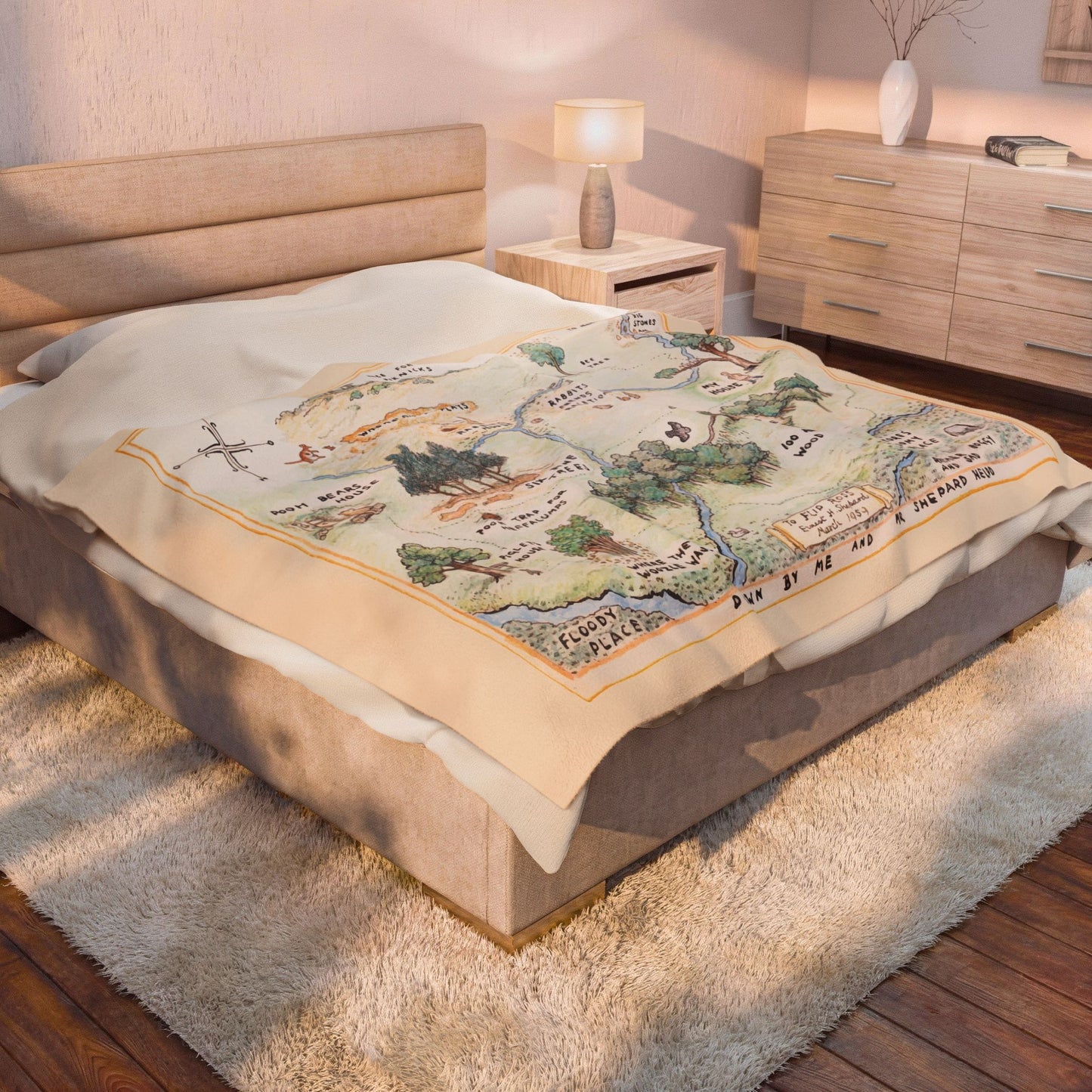 100 Acre Wood Classic Pooh — Illustrated Adventure Map Throw