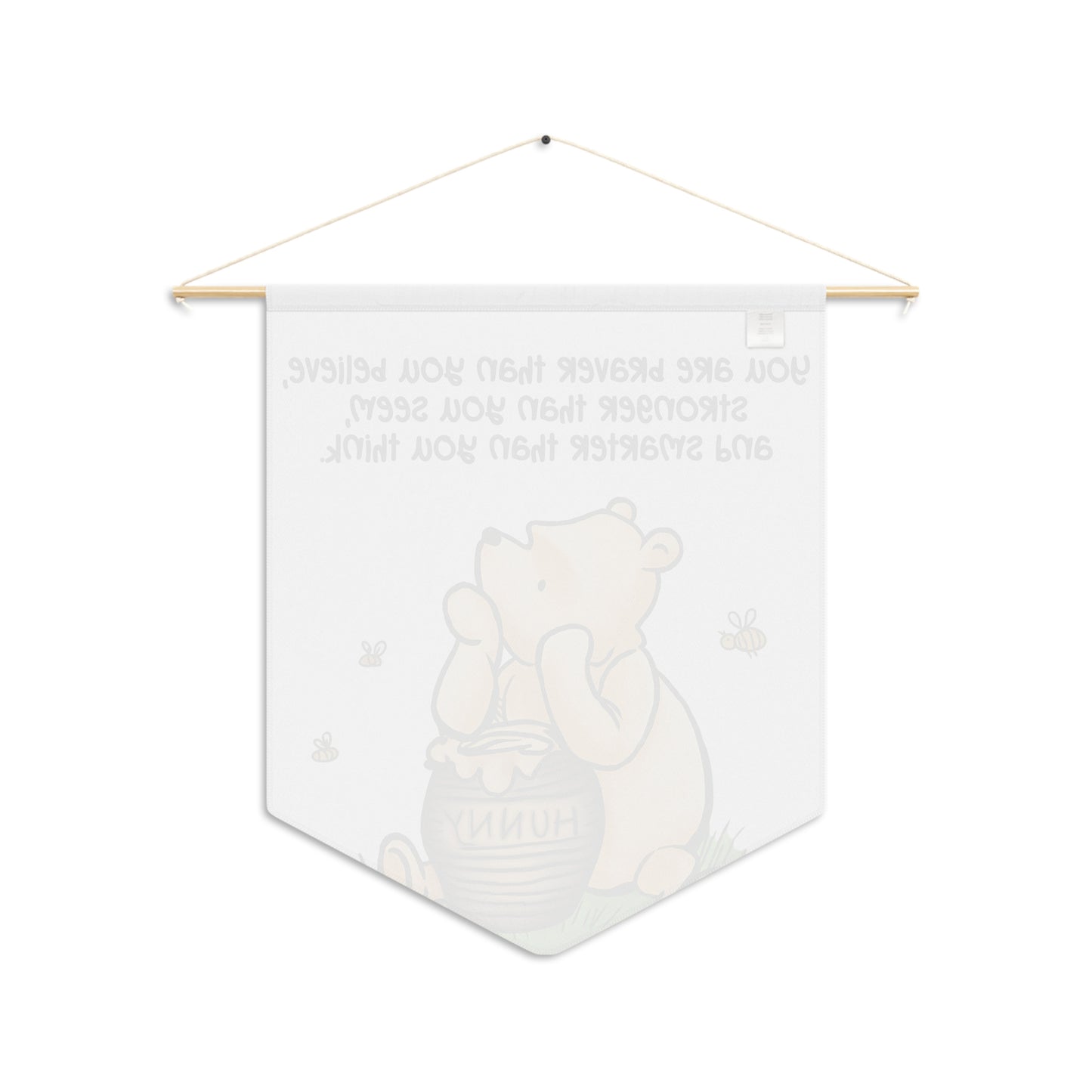 Inspirational Classic Winnie-Themed Pennant — "You Are Braver Than You Believe" Wall Banner