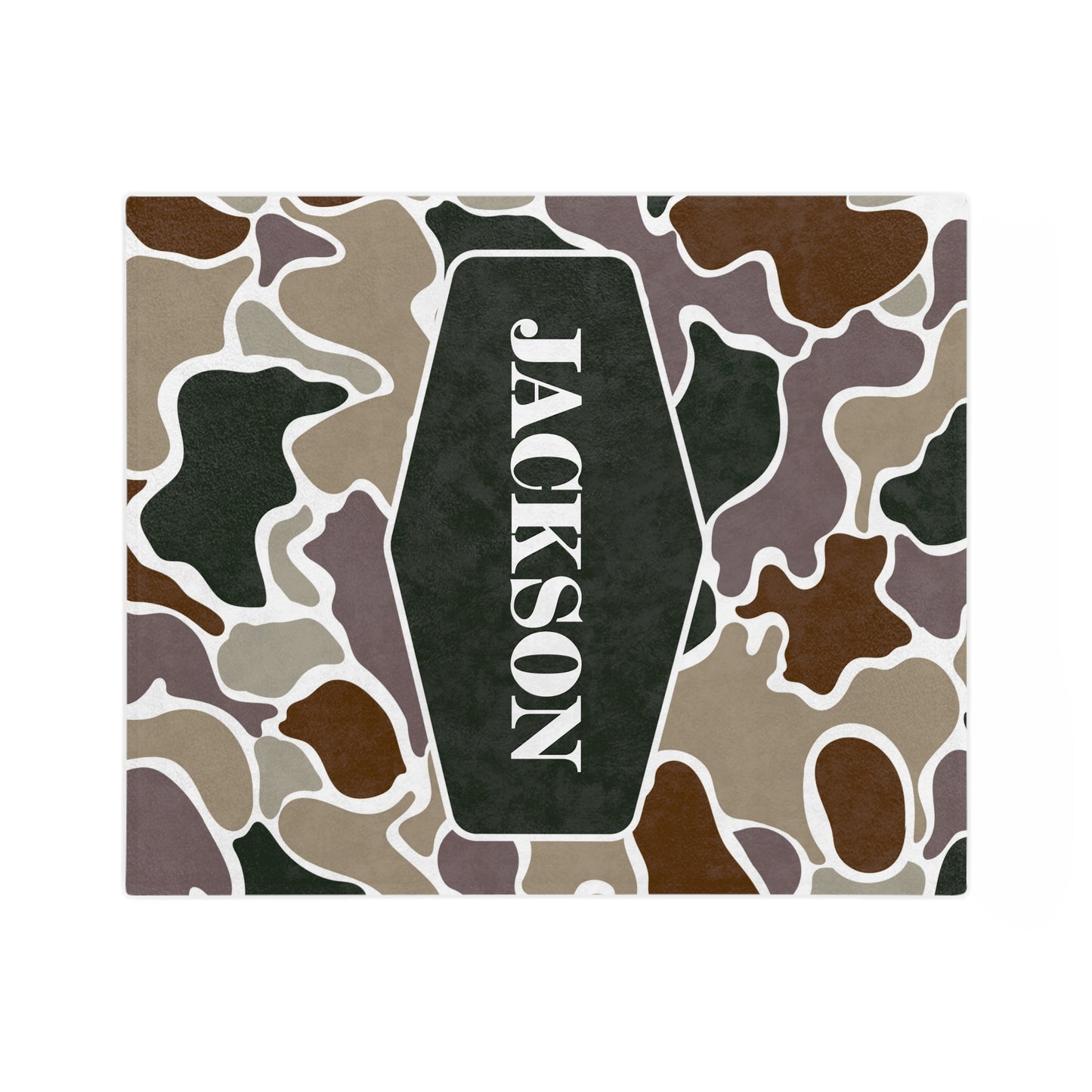 Personalized Camo Velveteen Microfiber Blanket