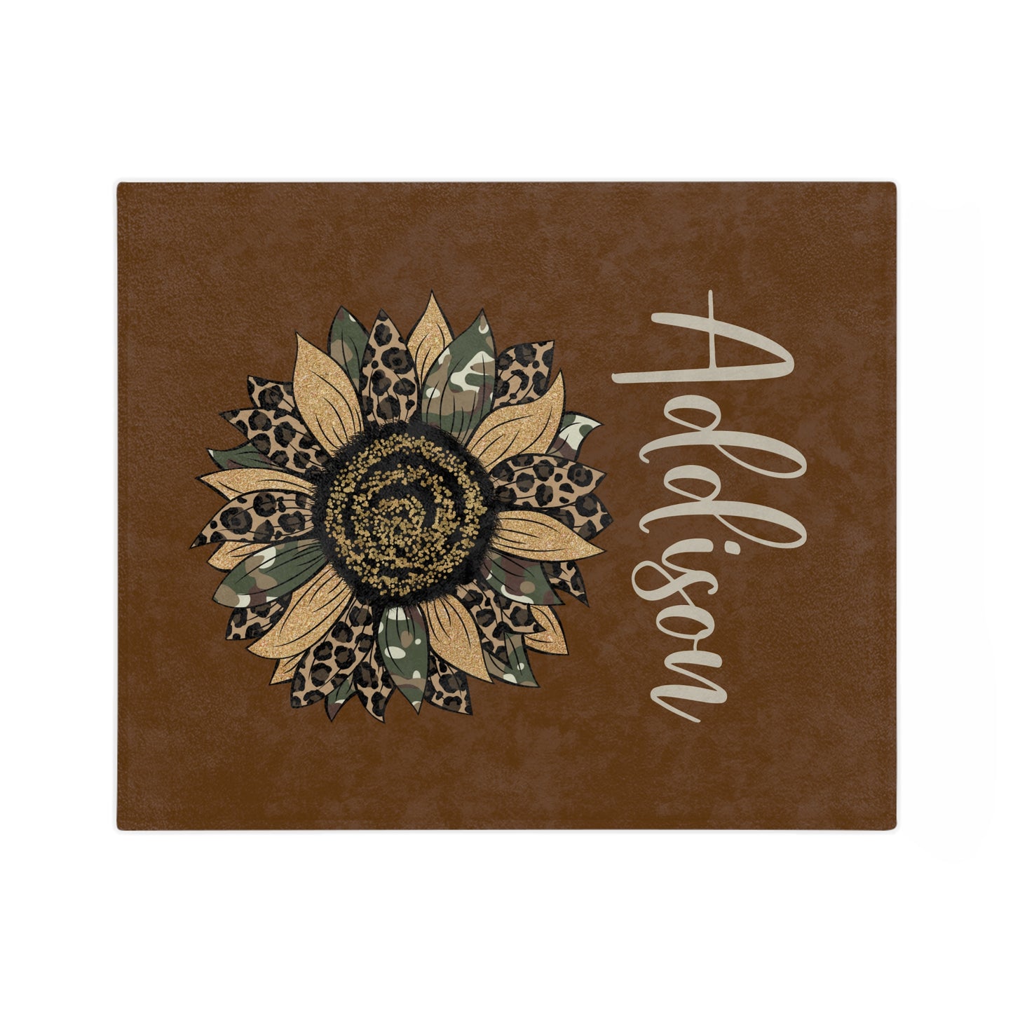 Personalized Brown Sunflower Blanket