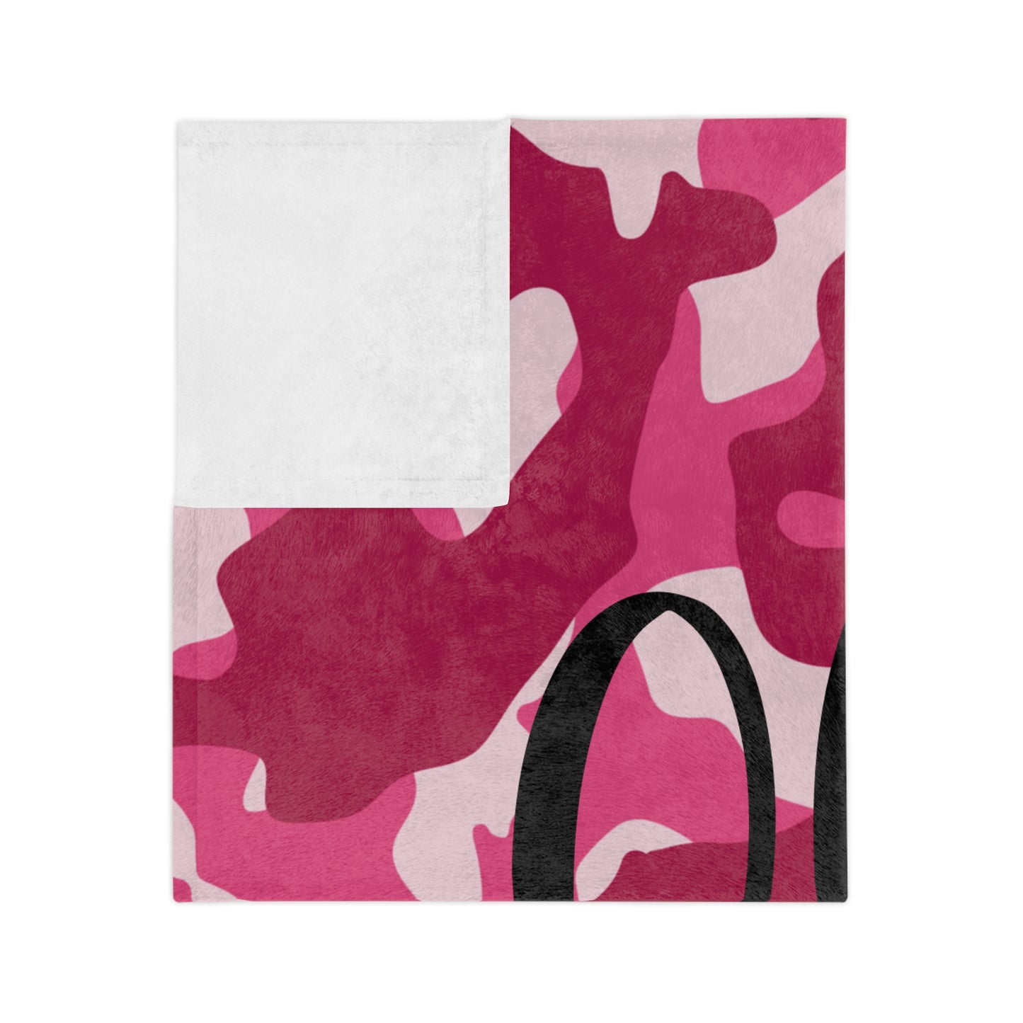 Personalized Pink Camo Velveteen Blanket