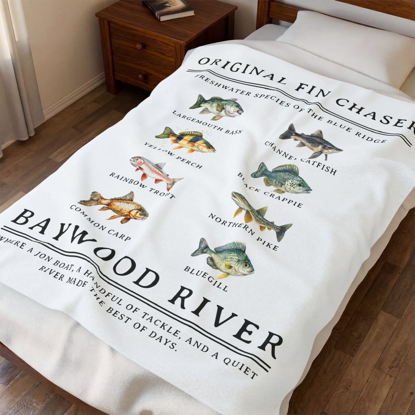 'Original Fin Chaser' Baywood River Fish Species Throw