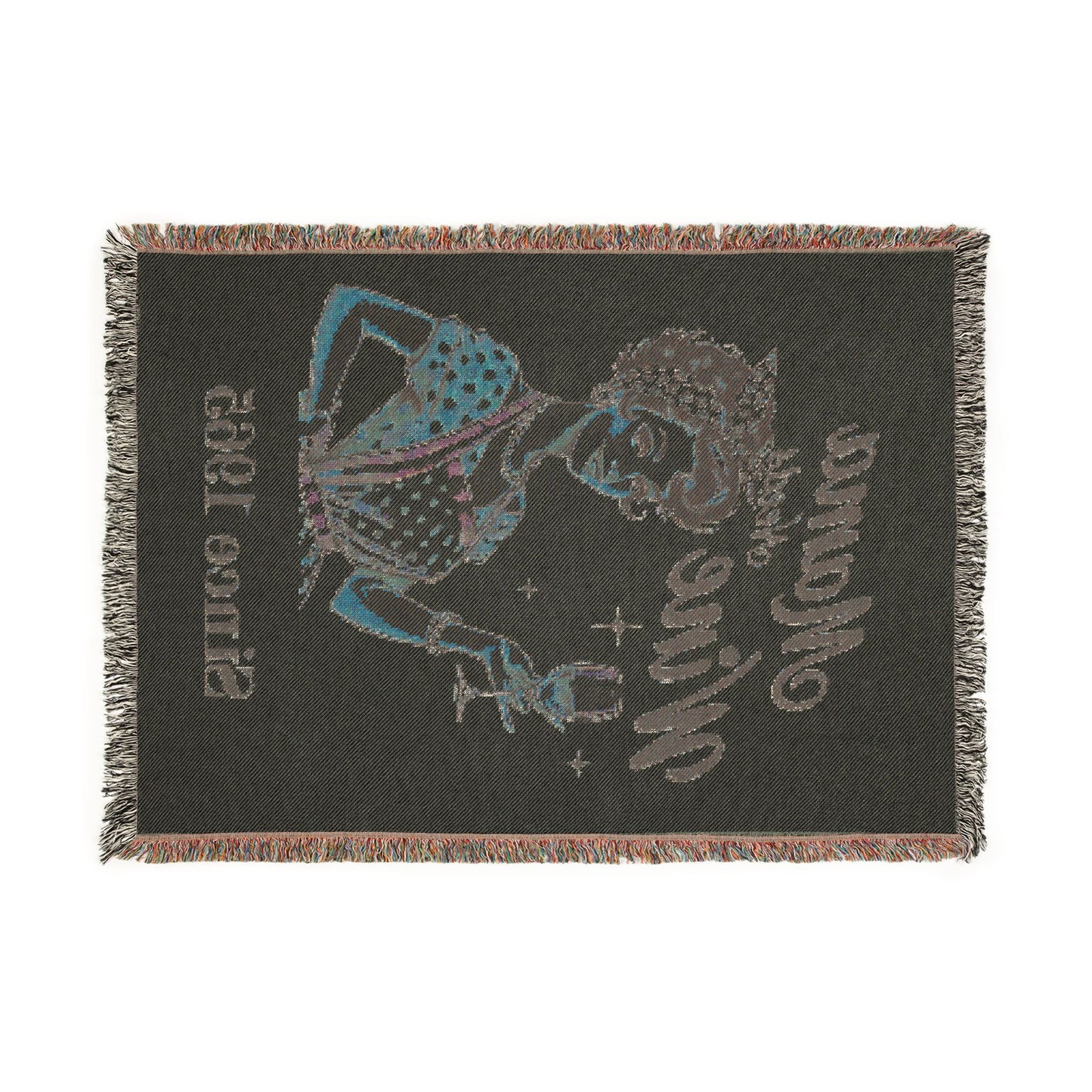 Mama Wine Lover Woven Blanket — Vintage Retro Mom Wine Throw With EST Date