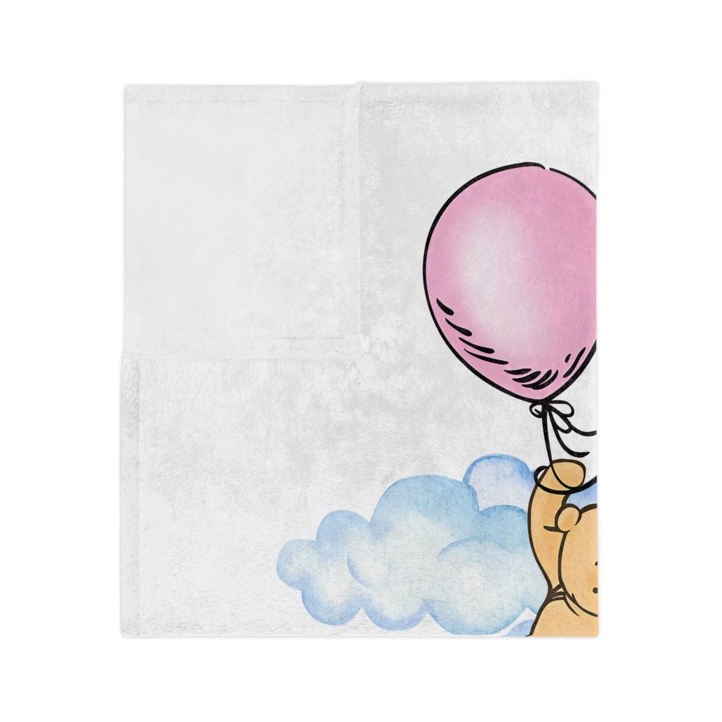 Personalized Baby Blanket — Classic Pooh Balloon Name Blanket