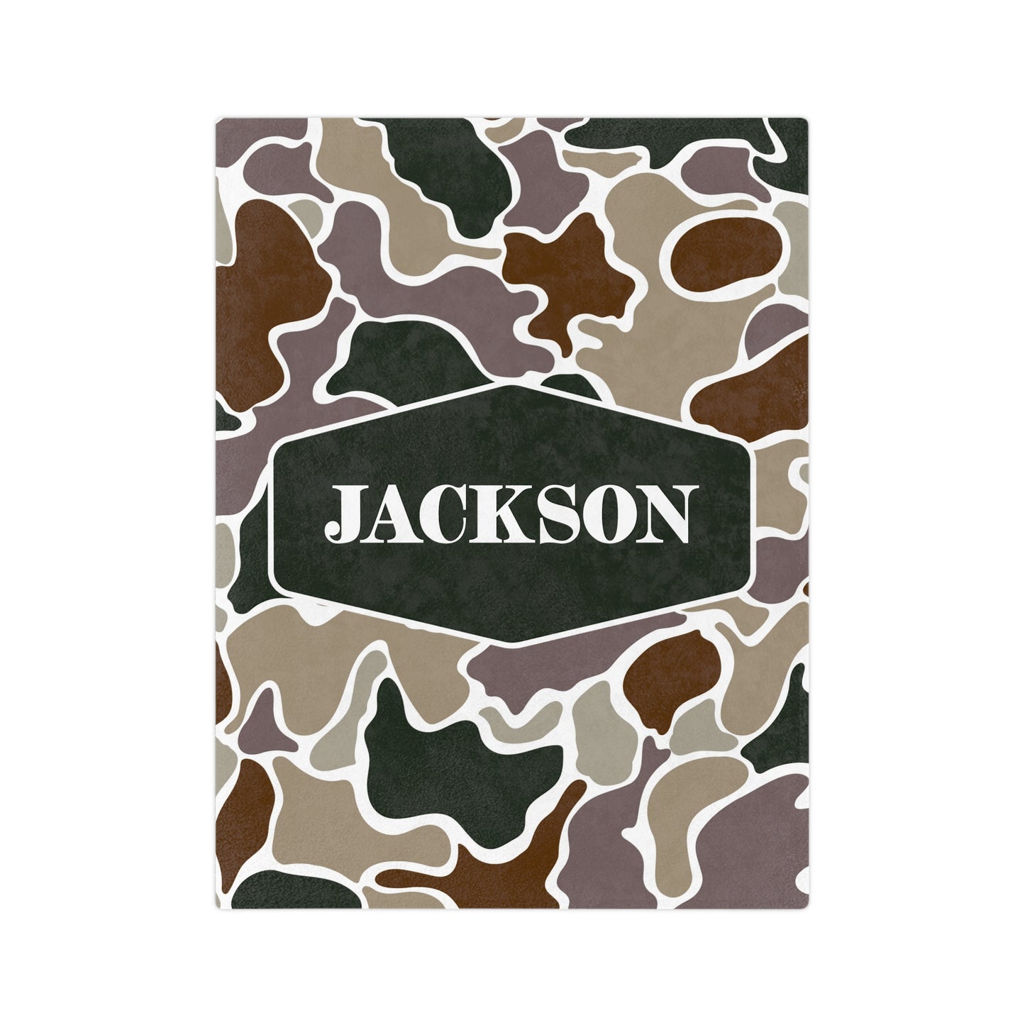 Personalized Camo Velveteen Microfiber Blanket