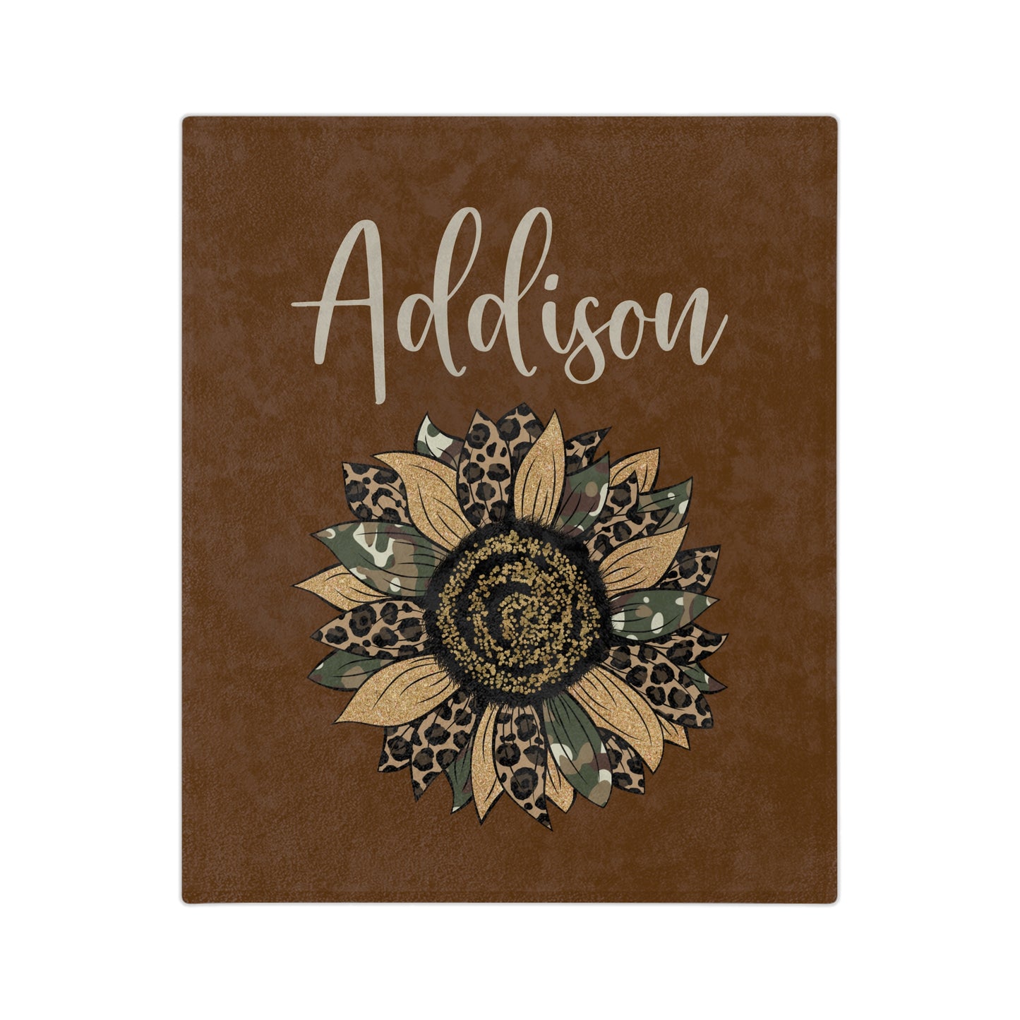 Personalized Brown Sunflower Blanket
