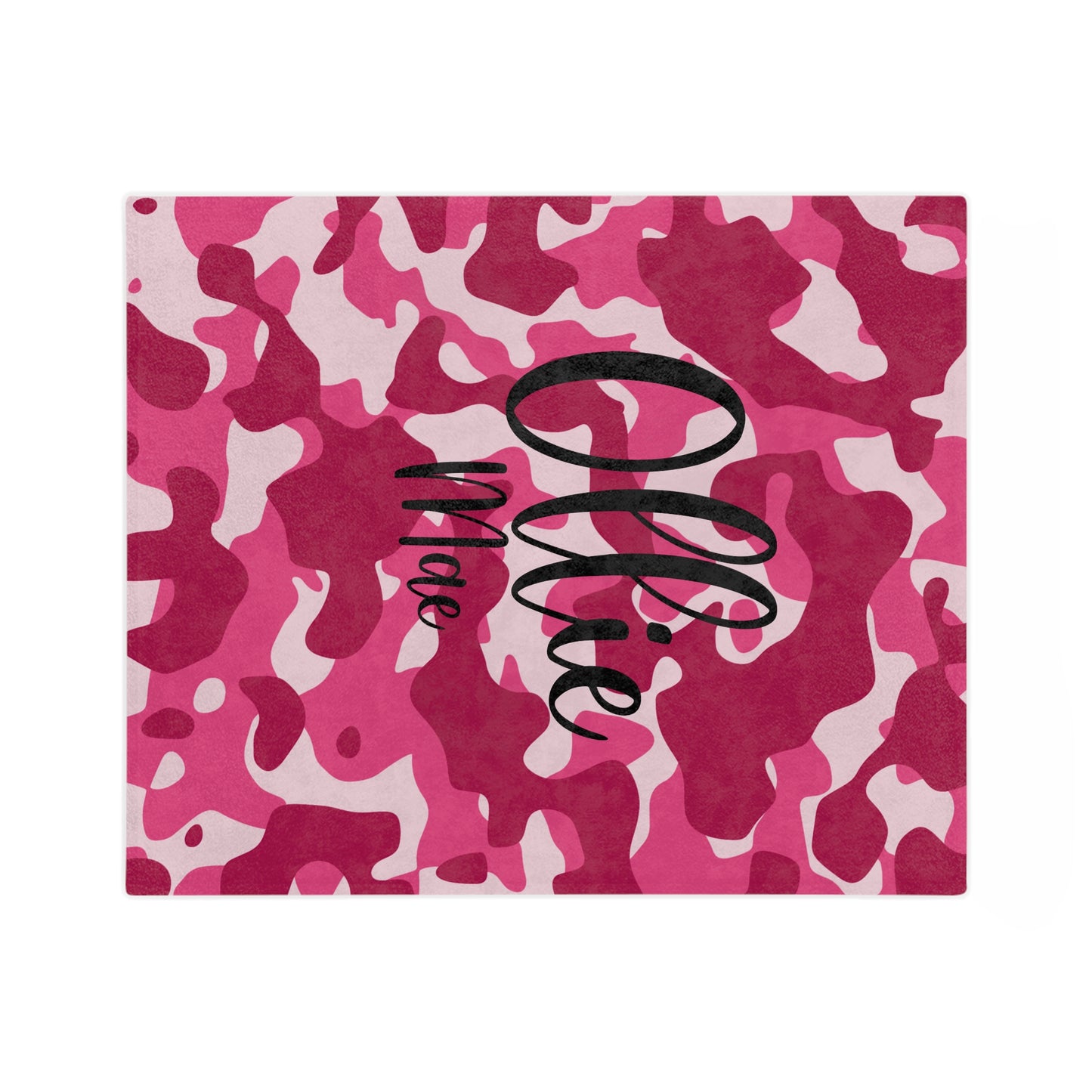 Personalized Pink Camo Velveteen Blanket