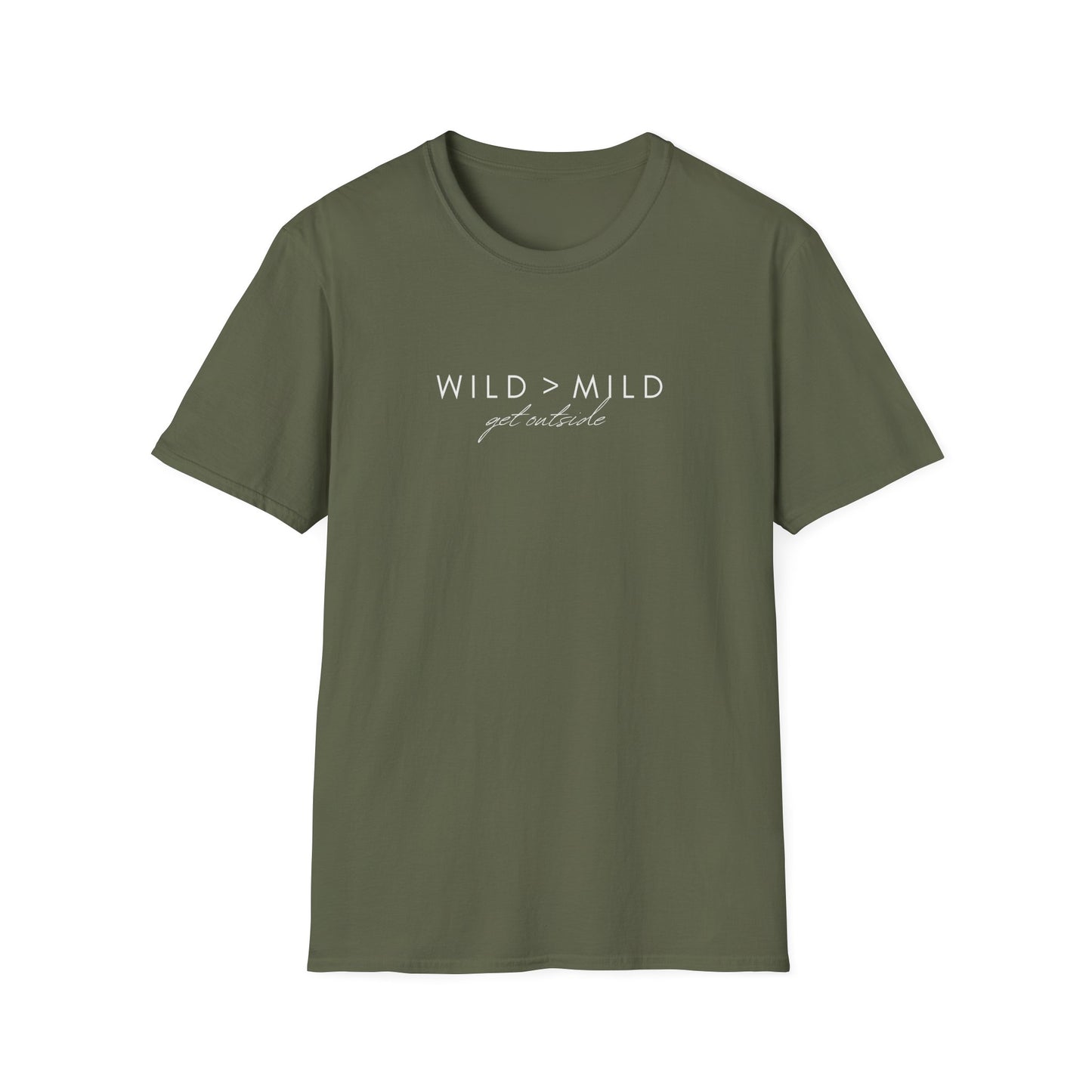 Wild > Mild T-Shirt — Minimalist Adventure Graphic Tee