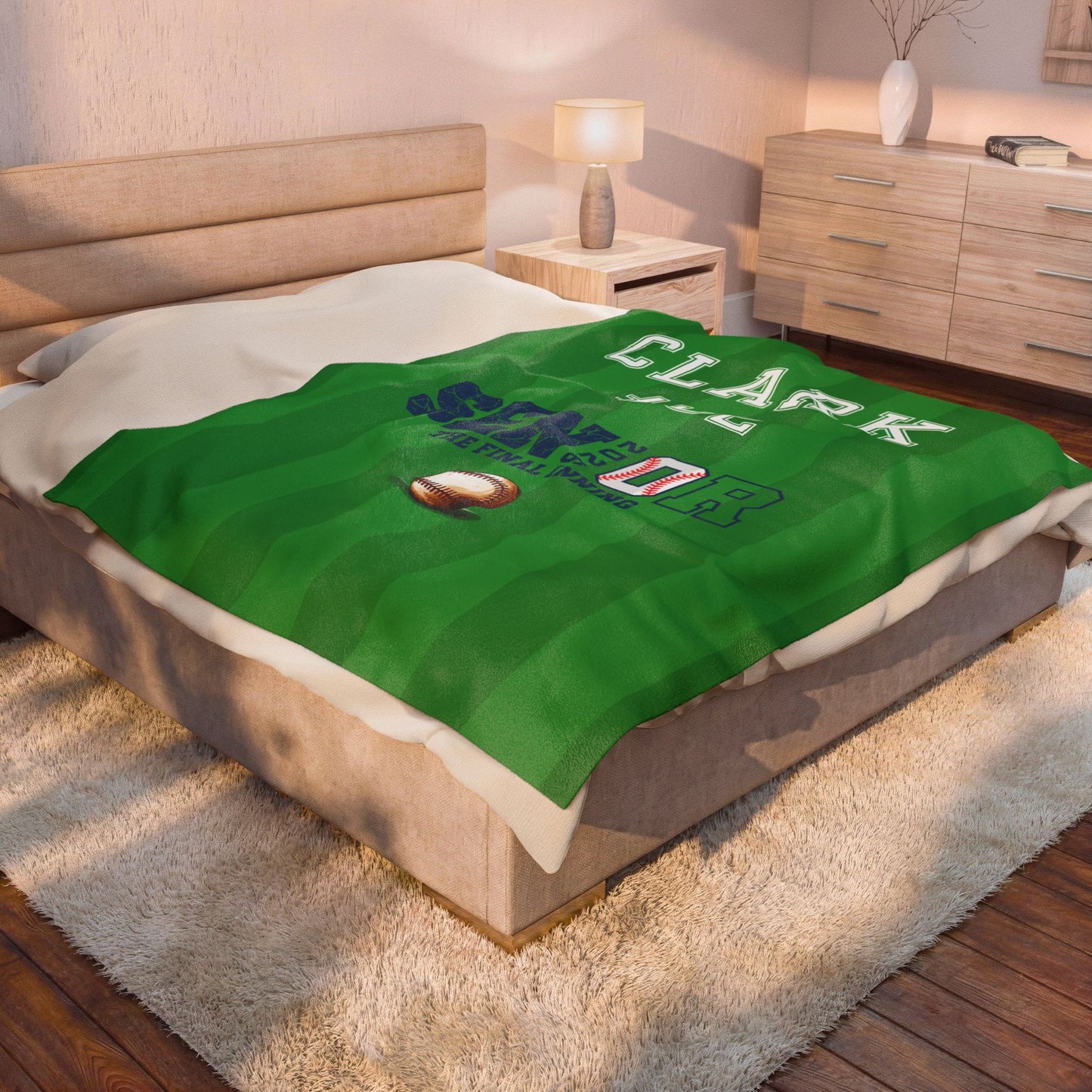 Personalized Senior Baseball Velveteen Plush Blanket - Name & Number (The Final Inning)