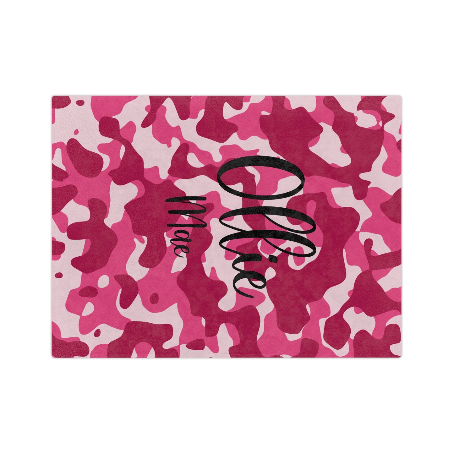 Personalized Pink Camo Velveteen Blanket