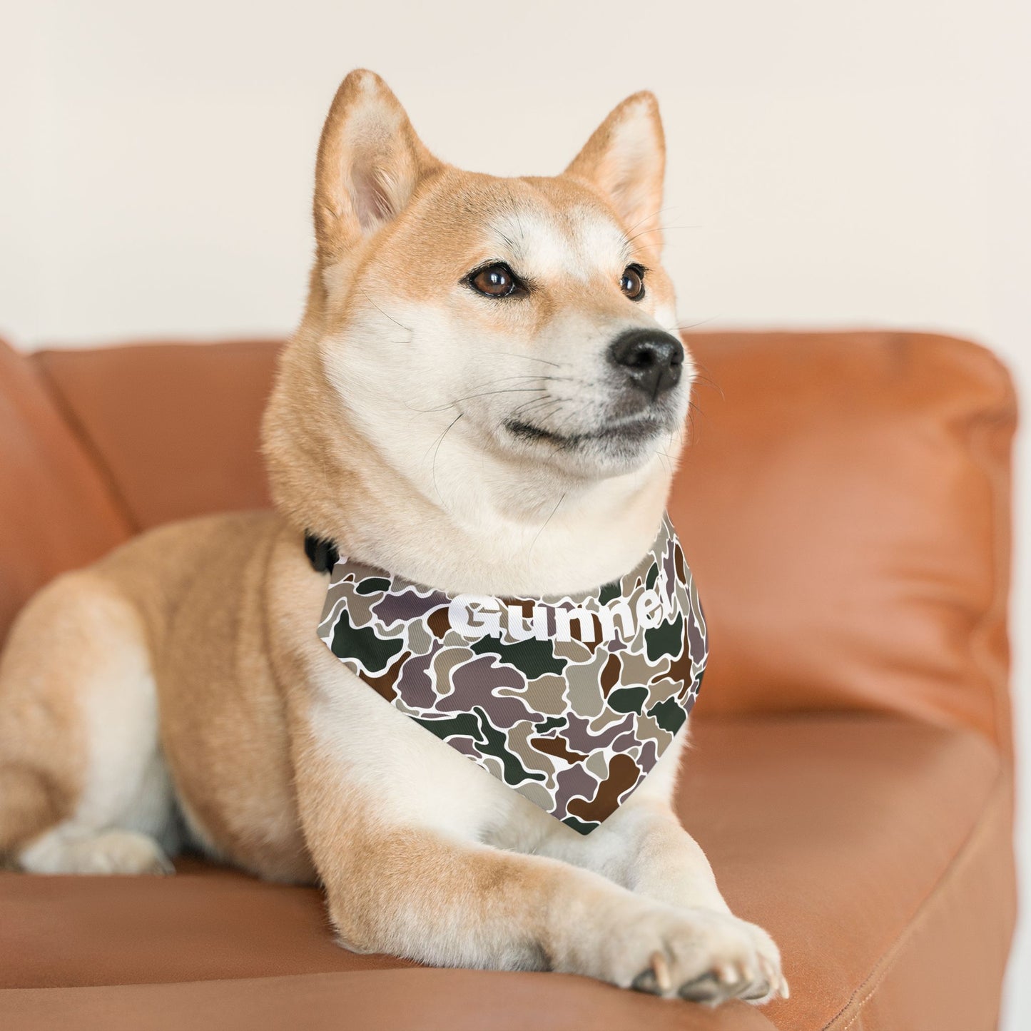 Duck Camo Pet Bandana Collar | Custom Name