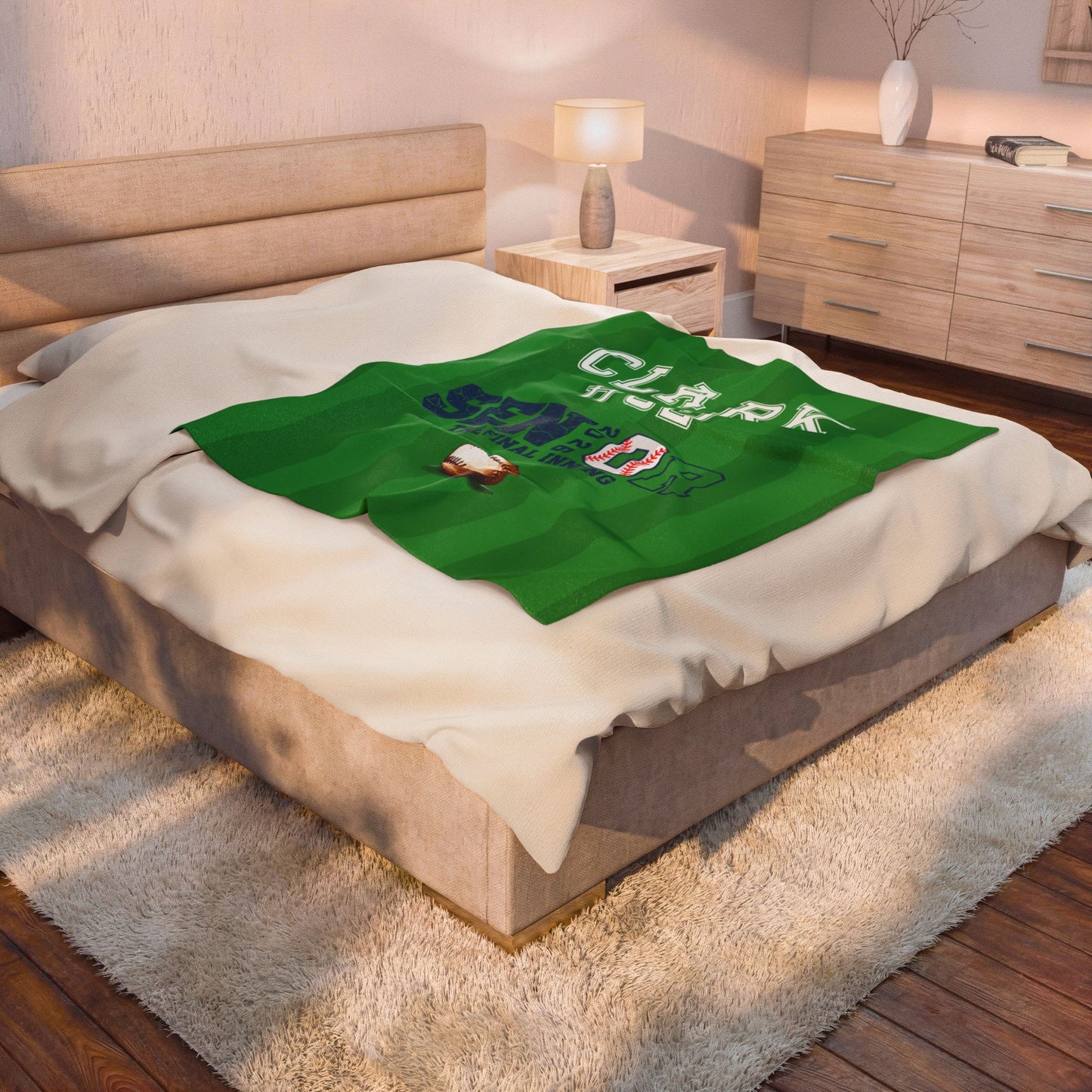 Personalized Senior Baseball Velveteen Plush Blanket - Name & Number (The Final Inning)