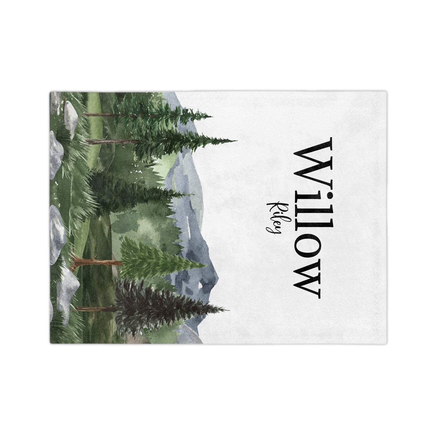 Personalized Mountain Forest Blanket