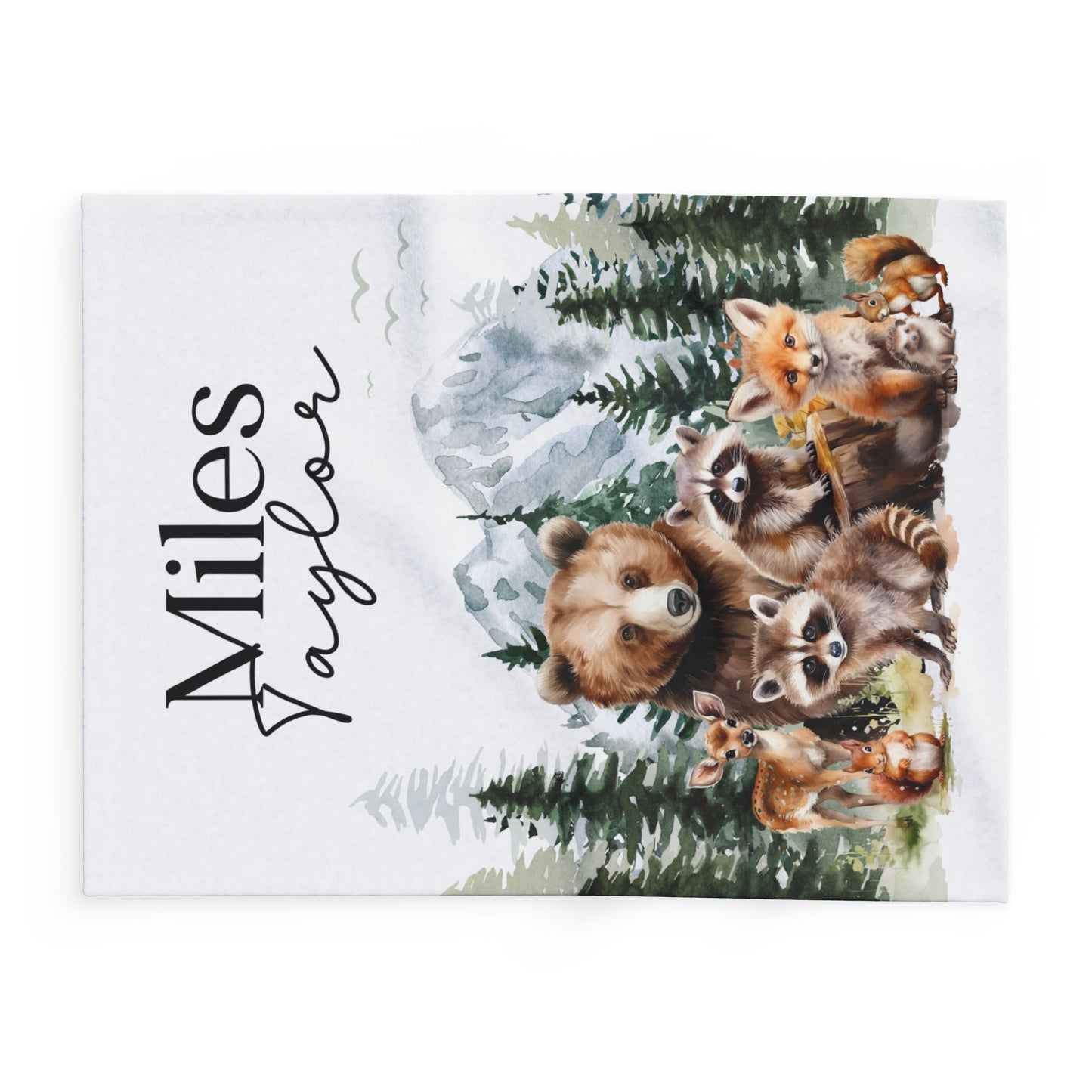 Personalized Woodland Themed Fleece Blanket