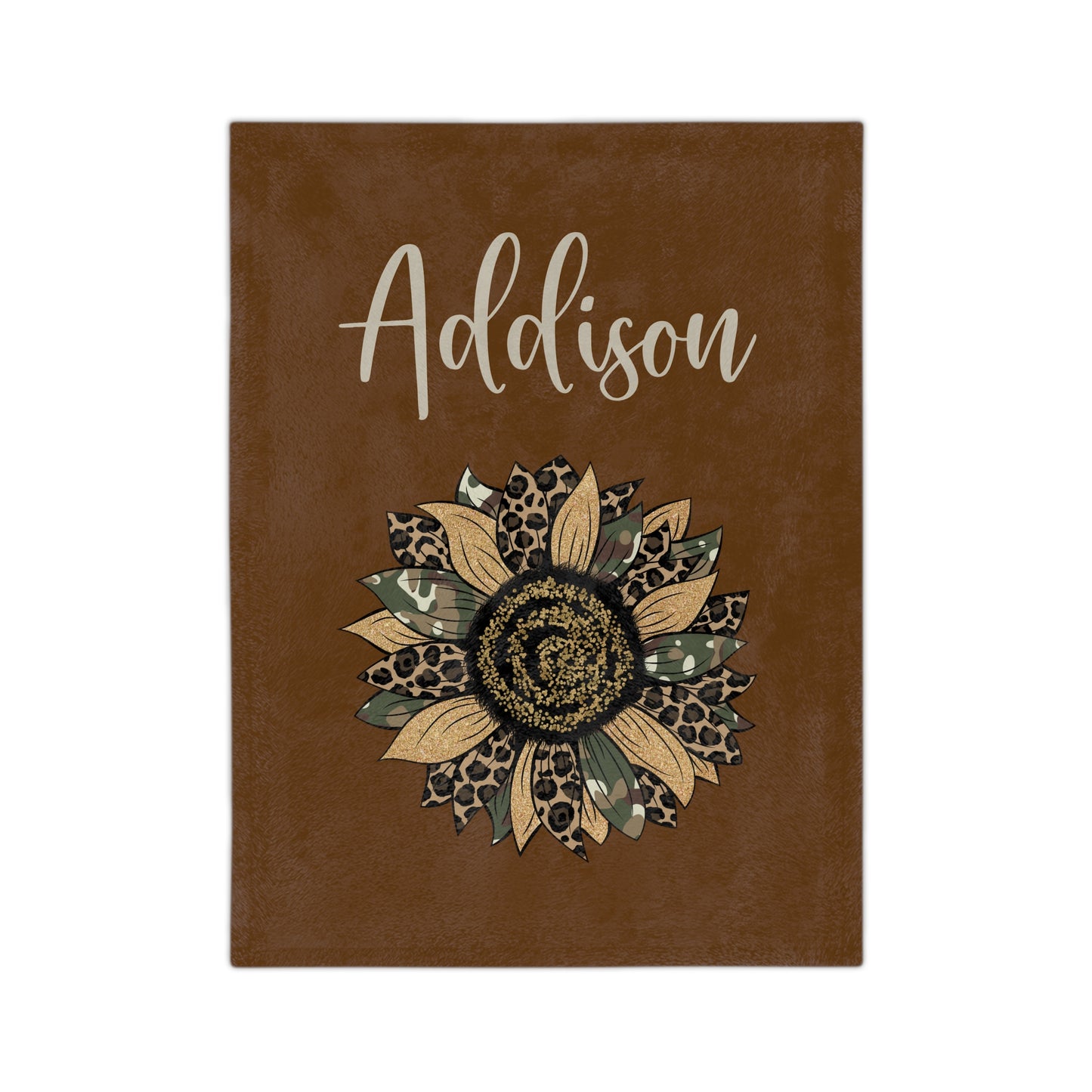 Personalized Brown Sunflower Blanket