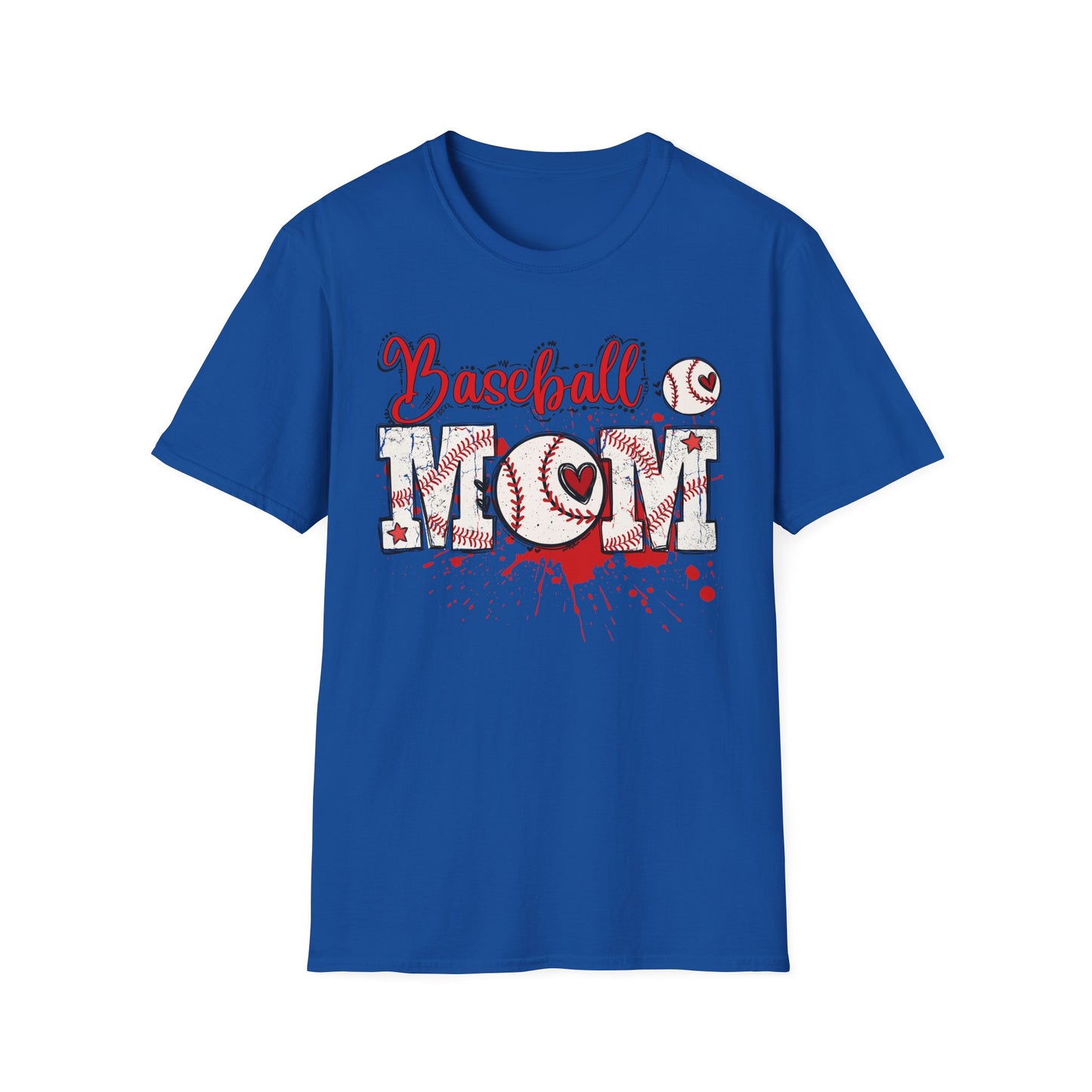 Grunge Baseball Mom T-Shirt – Personalized Jersey Number & Name Back