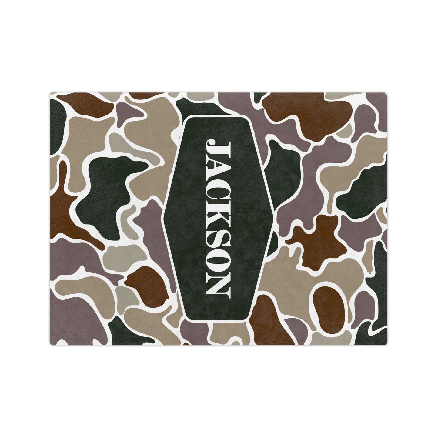 Personalized Camo Velveteen Microfiber Blanket