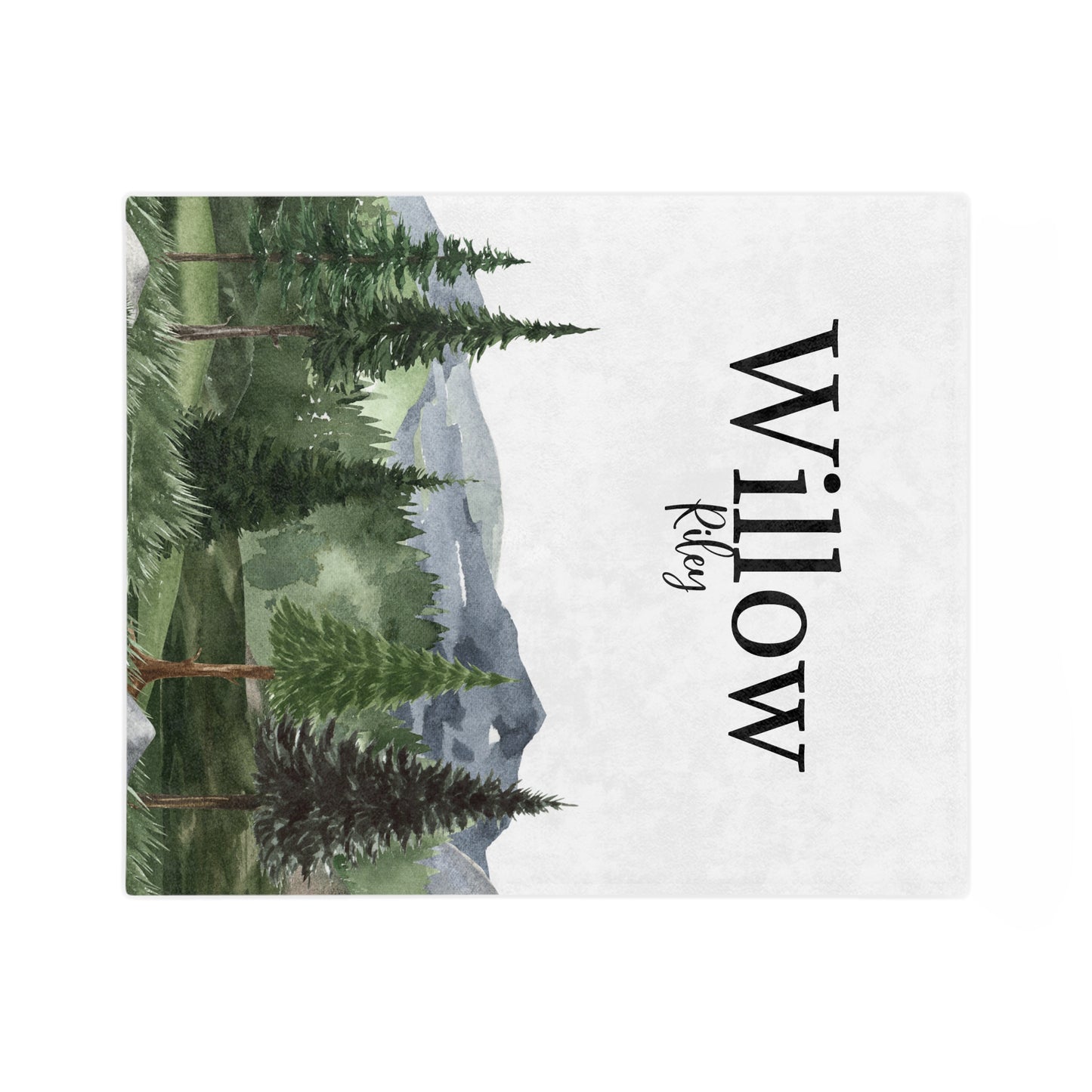 Personalized Mountain Forest Blanket