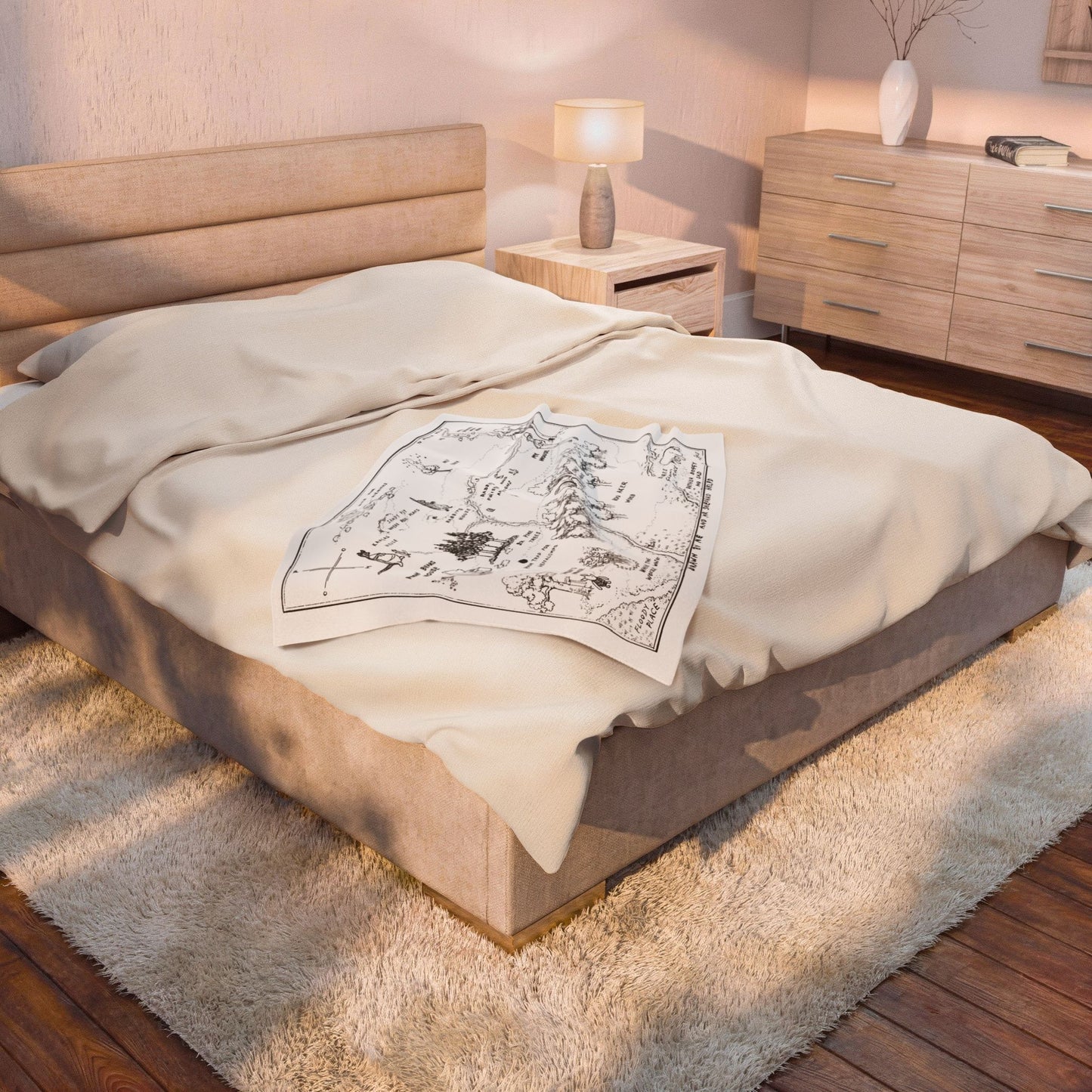 100 Acre Wood Blanket – Classic Storybook Map (Black & White)