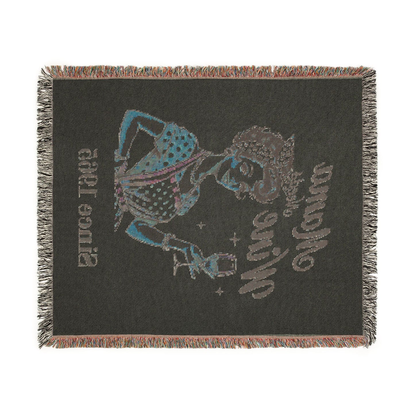 Mama Wine Lover Woven Blanket — Vintage Retro Mom Wine Throw With EST Date
