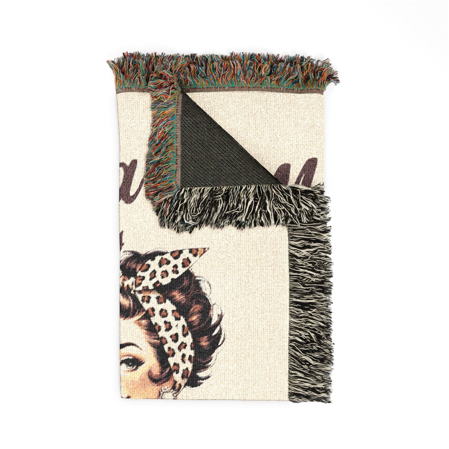 Mama Wine Lover Woven Blanket — Vintage Retro Mom Wine Throw With EST Date