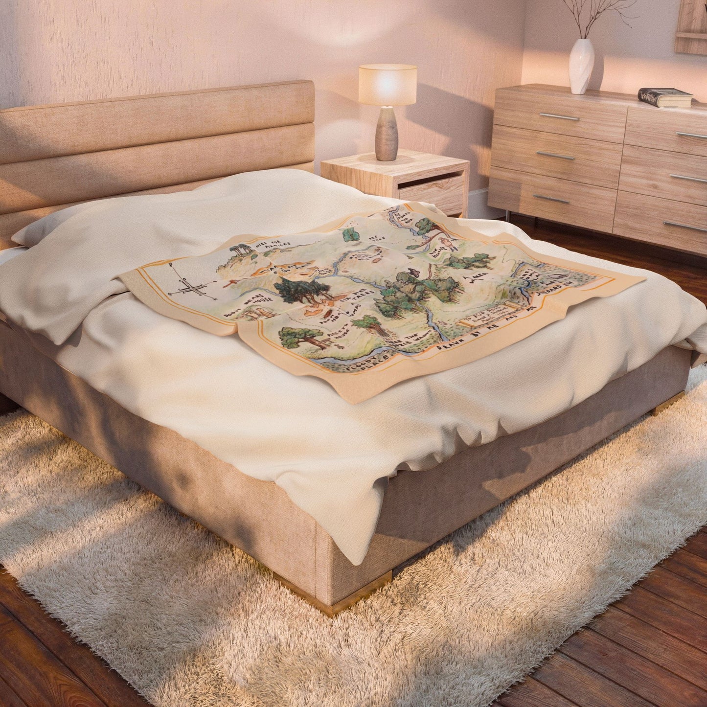 100 Acre Wood Classic Pooh — Illustrated Adventure Map Throw