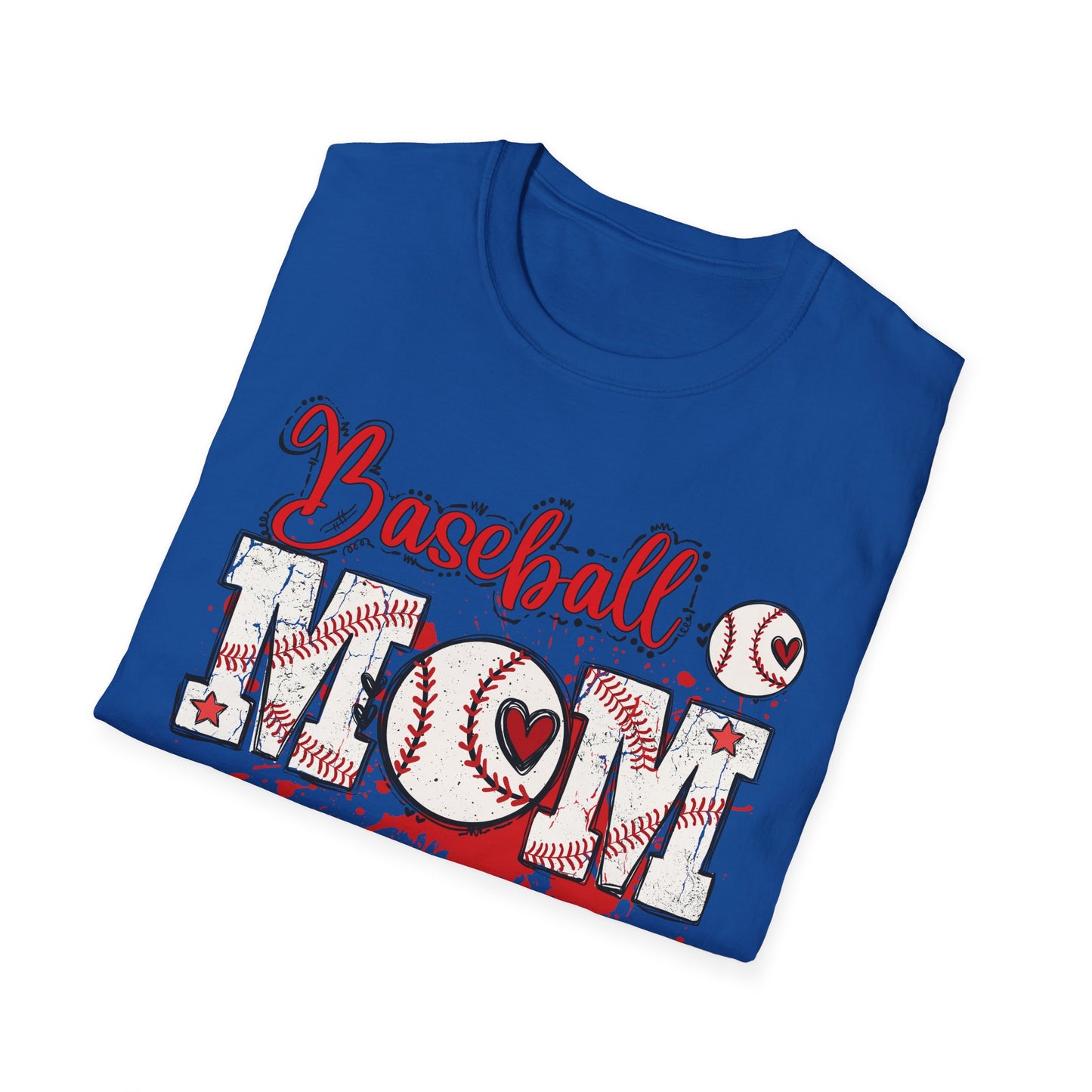 Grunge Baseball Mom T-Shirt – Personalized Jersey Number & Name Back