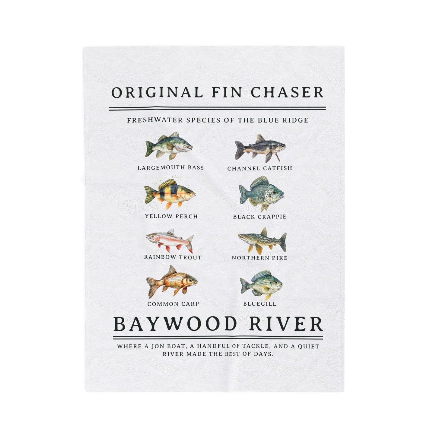 'Original Fin Chaser' Baywood River Fish Species Throw