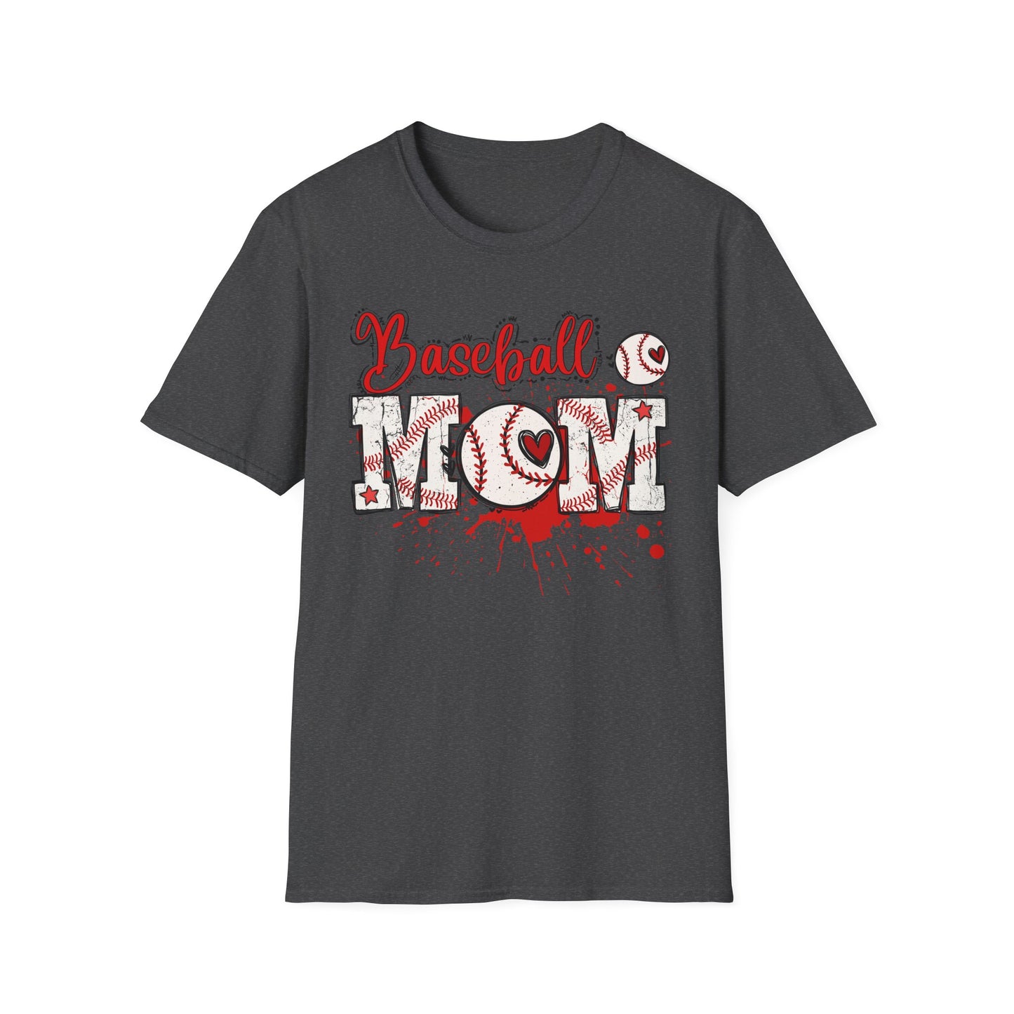 Grunge Baseball Mom T-Shirt – Personalized Jersey Number & Name Back