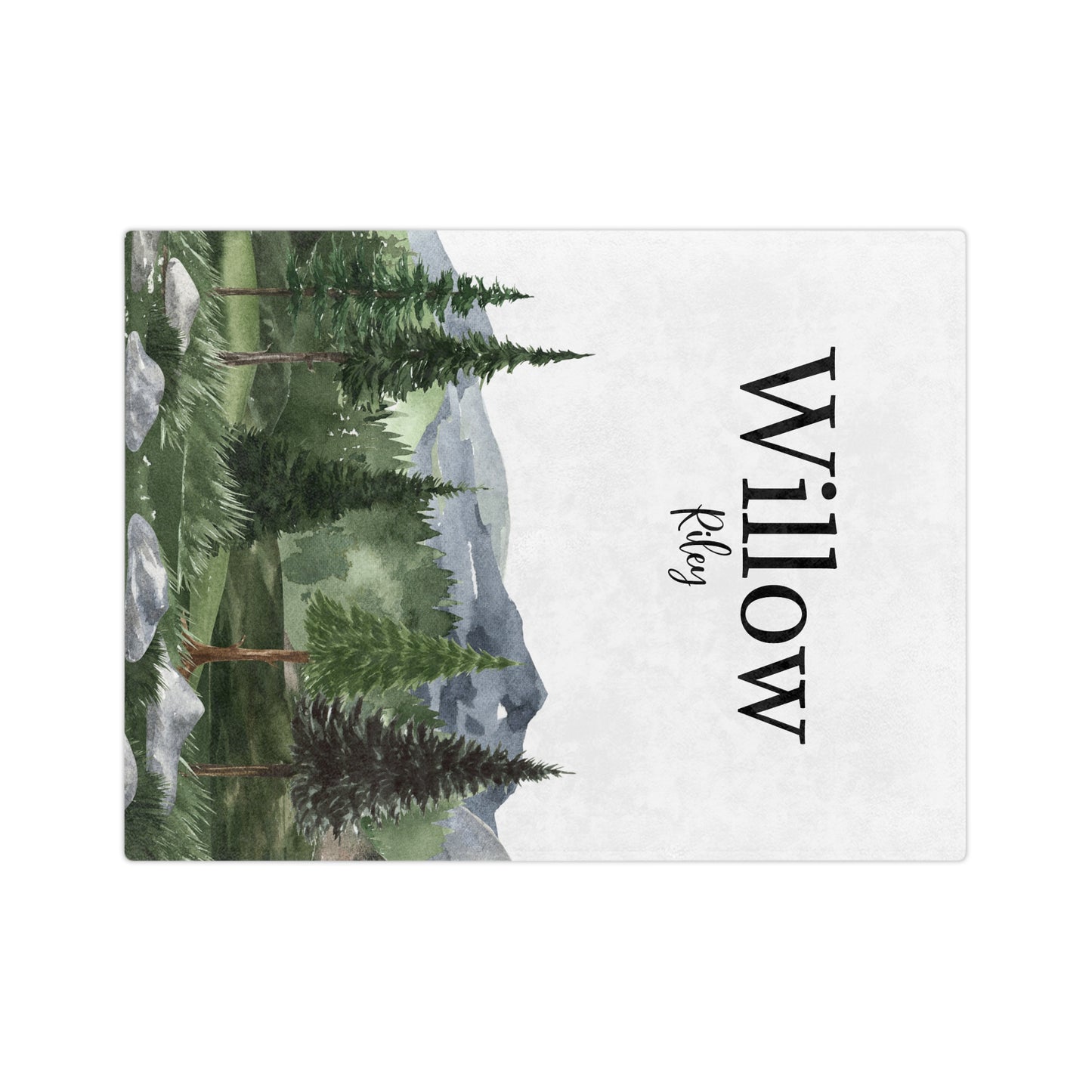 Personalized Mountain Forest Blanket
