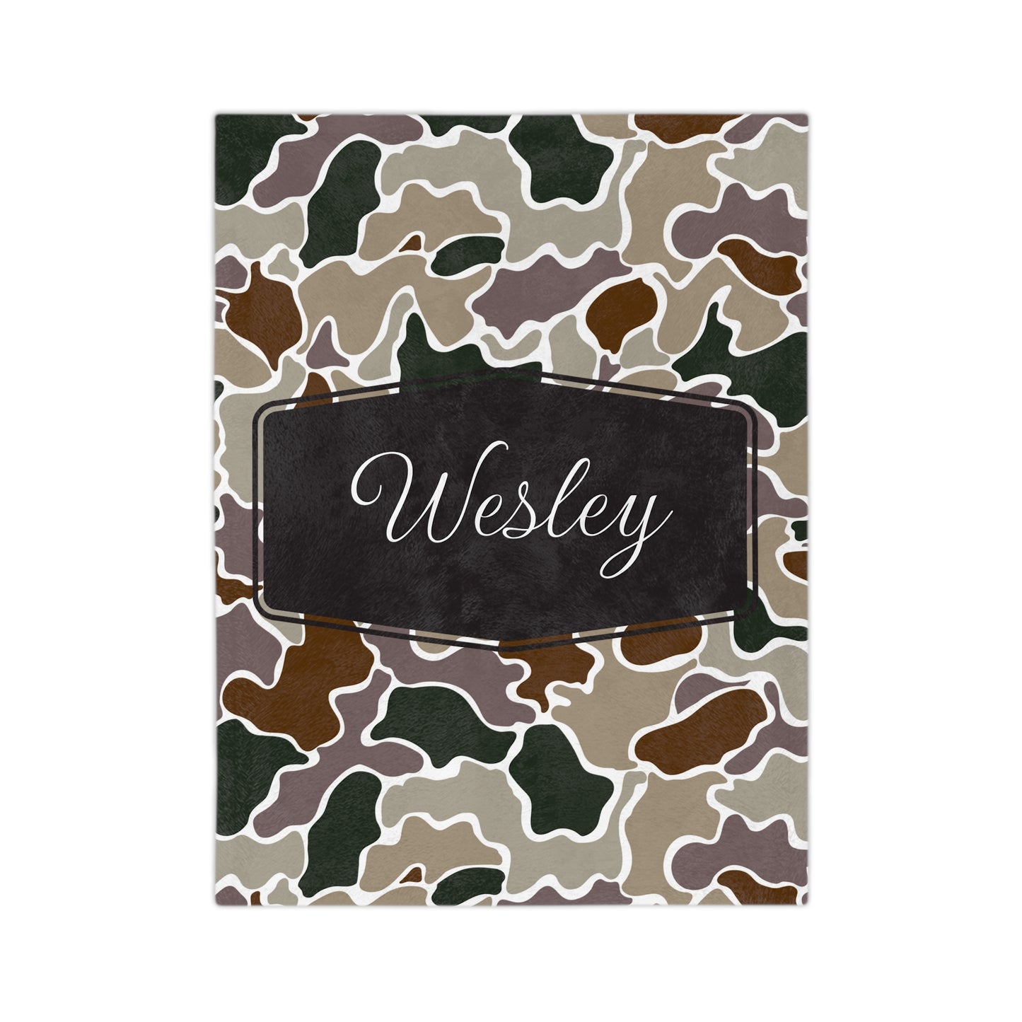 Personalized Camo Microfiber Blanket