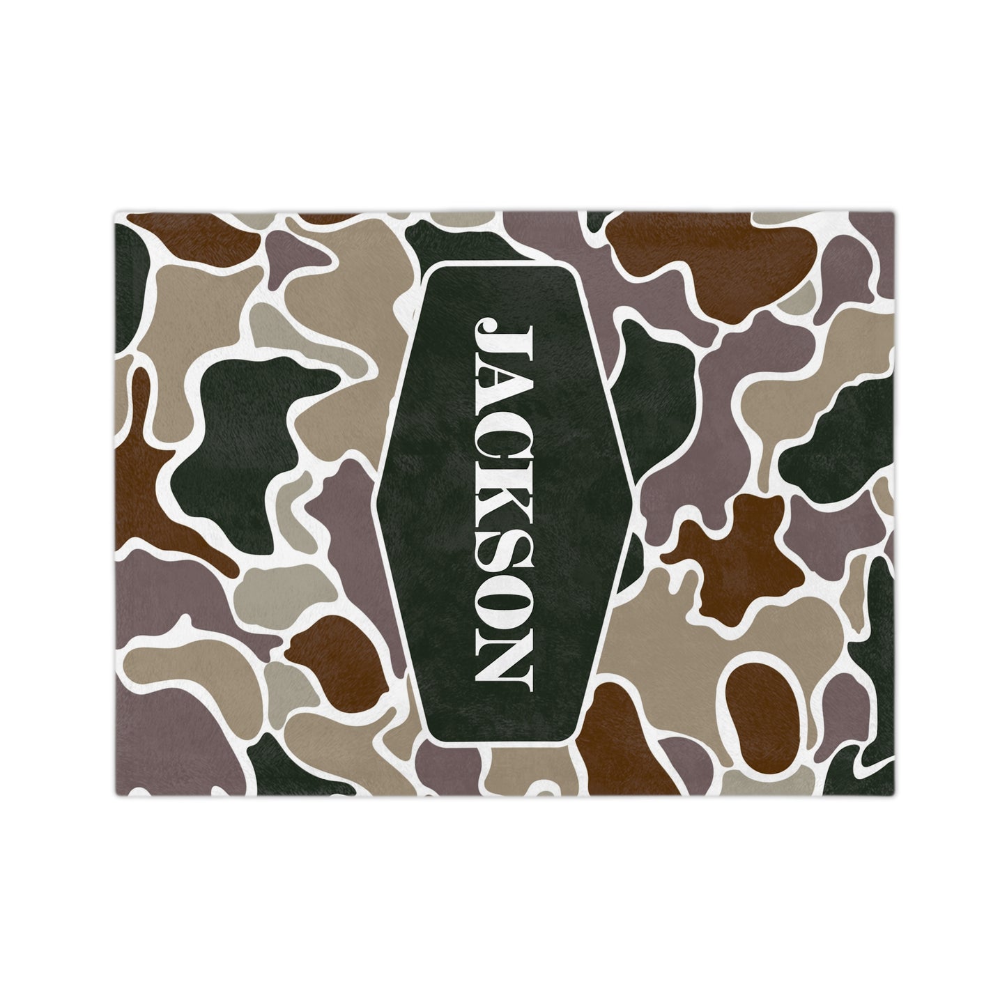 Personalized Camo Velveteen Microfiber Blanket