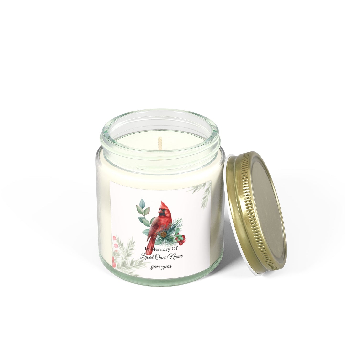 Cardinal Memorial Candle (4oz & 9oz) | Multiple Scents | 2 Colors