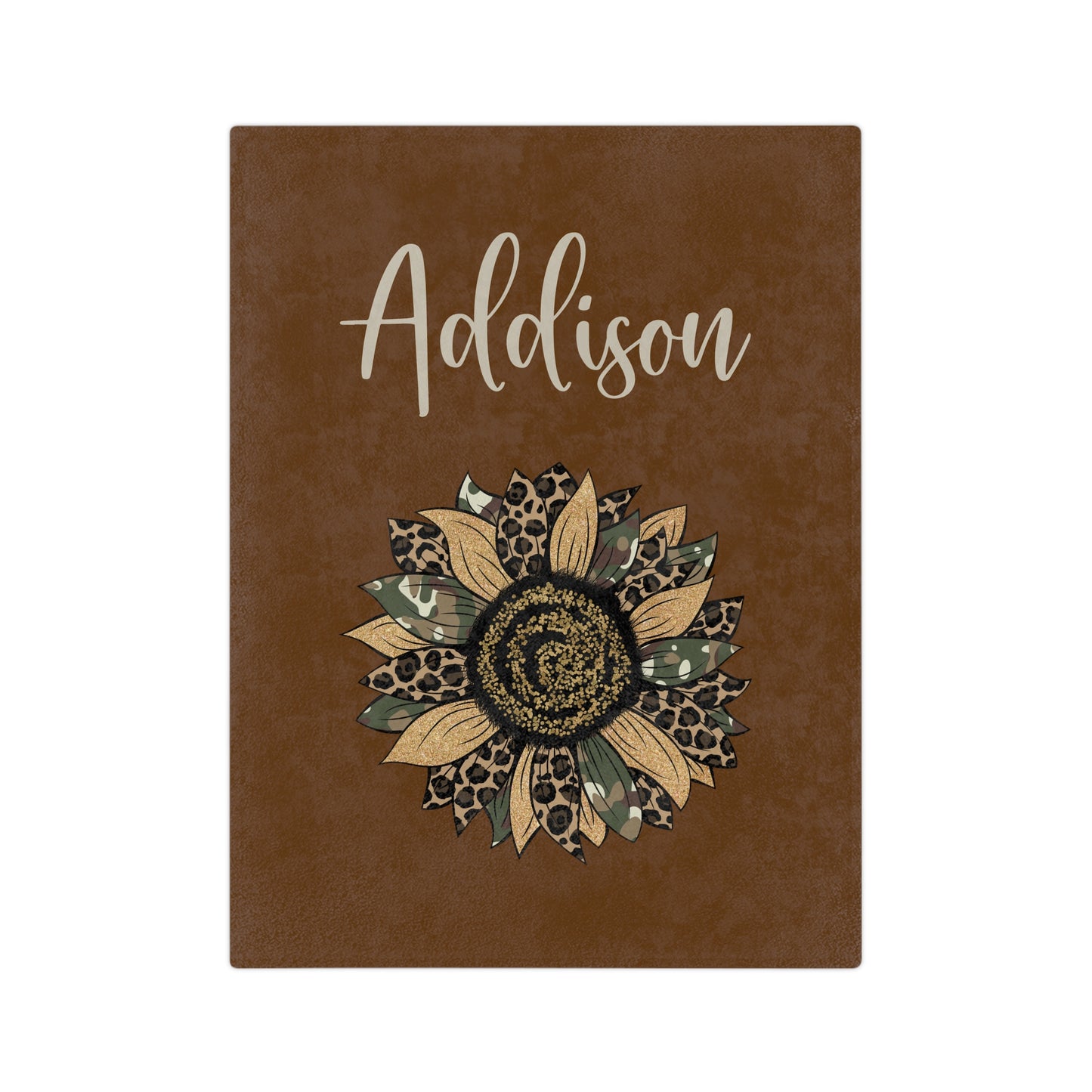 Personalized Brown Sunflower Blanket