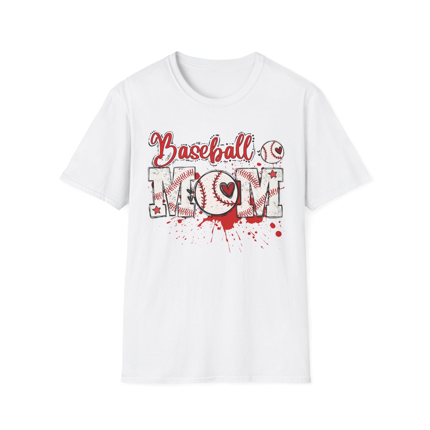 Grunge Baseball Mom T-Shirt – Personalized Jersey Number & Name Back