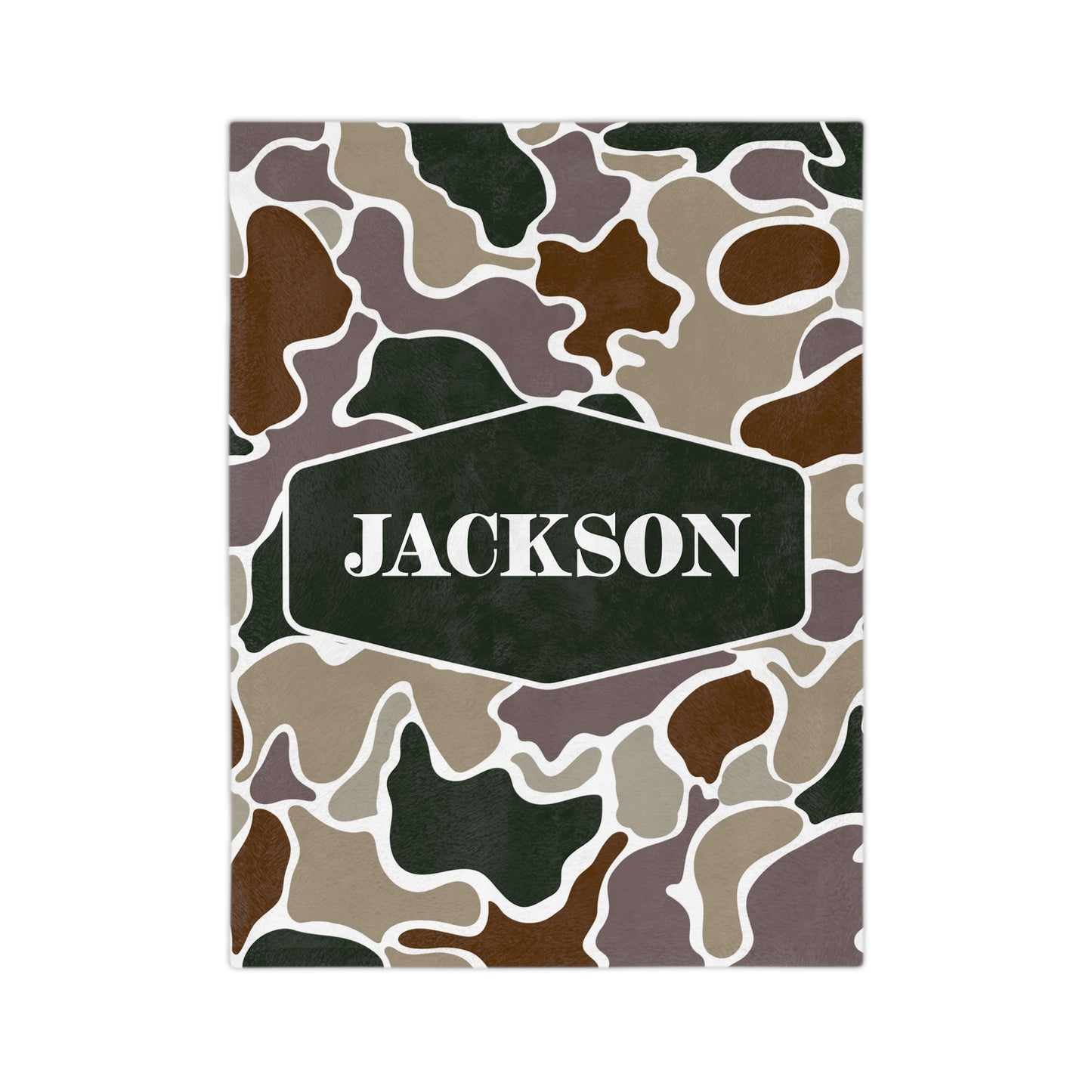 Personalized Camo Velveteen Microfiber Blanket