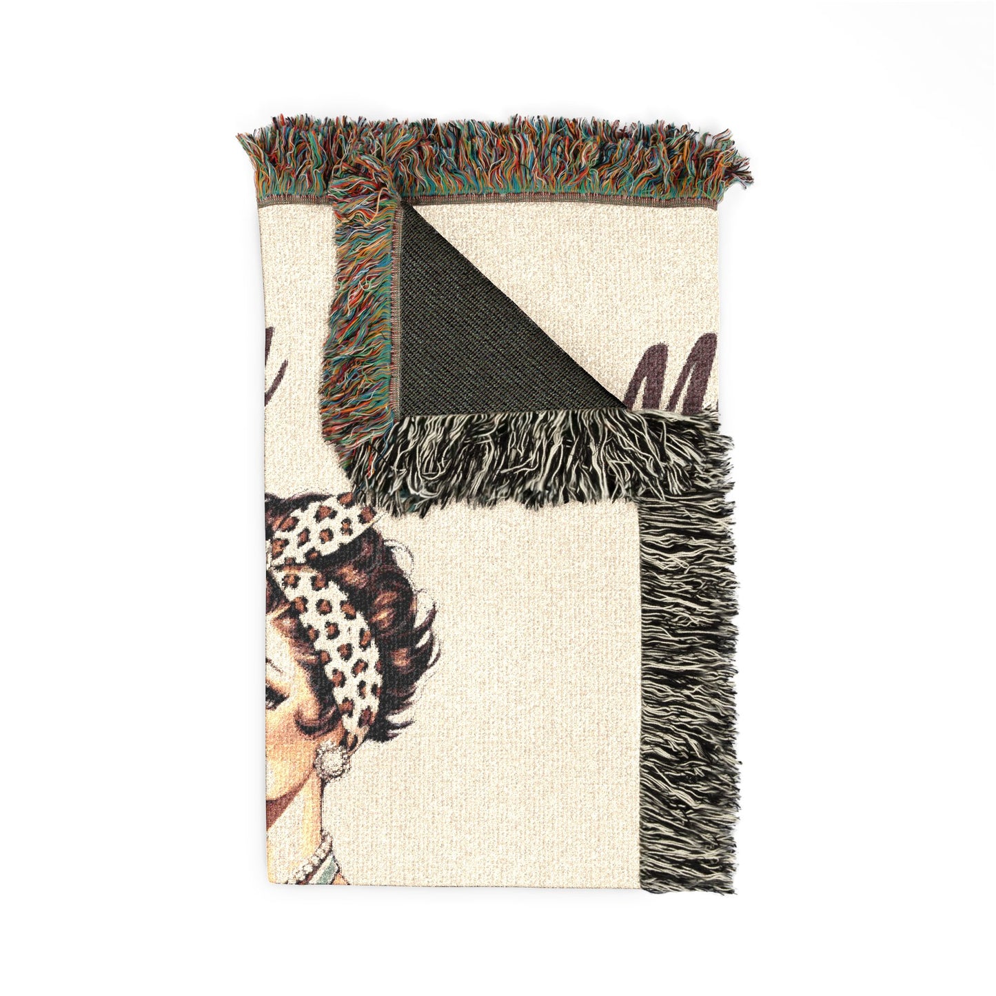 Mama Wine Lover Woven Blanket — Vintage Retro Mom Wine Throw With EST Date