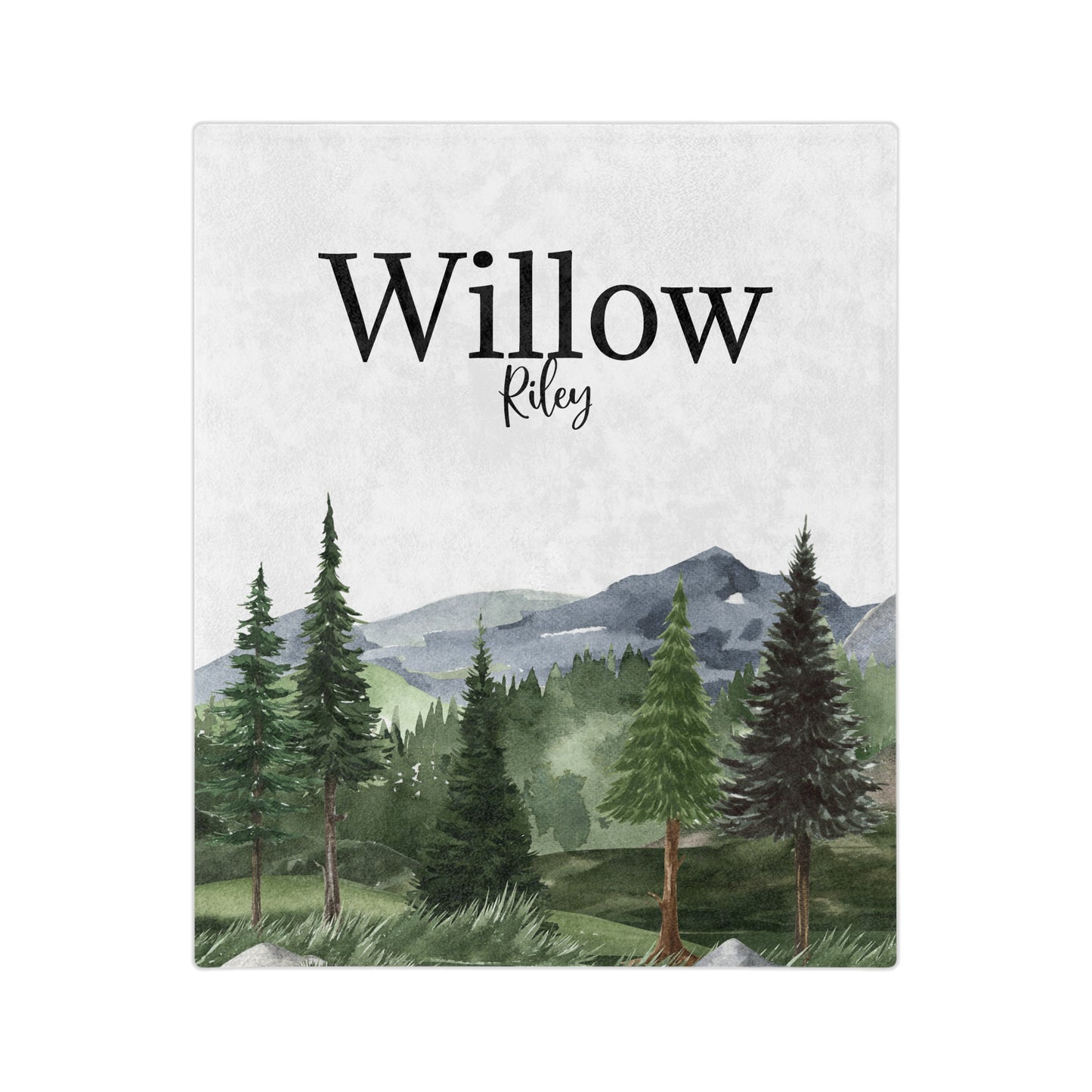 Personalized Mountain Forest Blanket