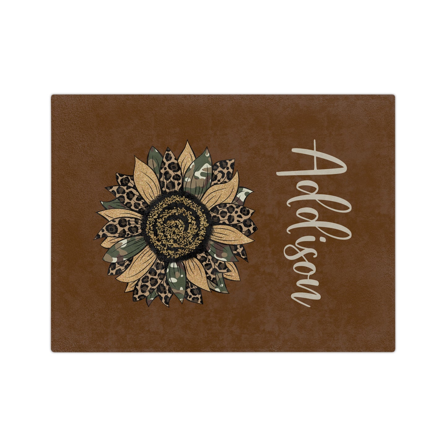 Personalized Brown Sunflower Blanket