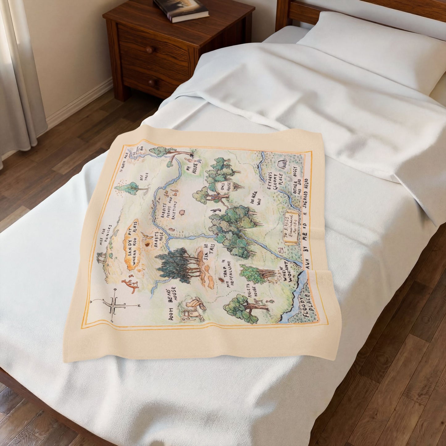 100 Acre Wood Classic Pooh — Illustrated Adventure Map Throw
