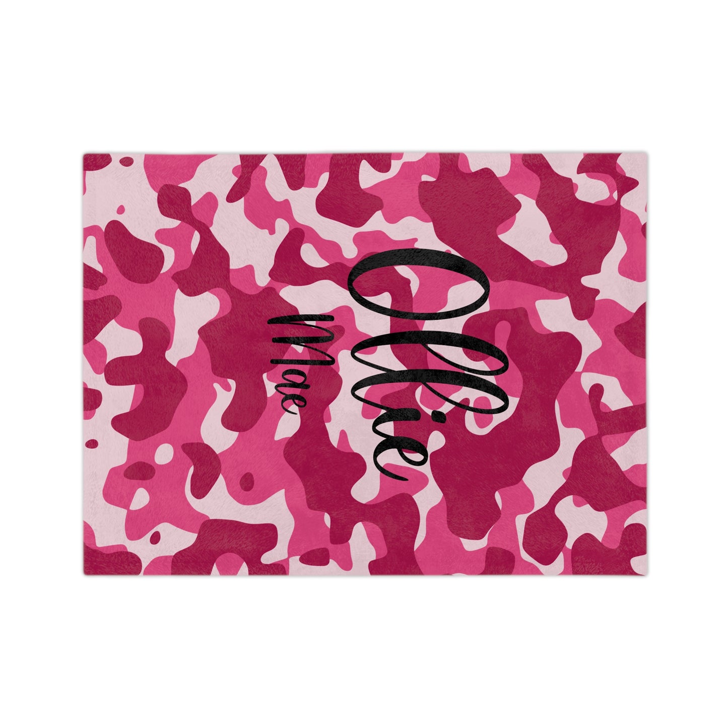 Personalized Pink Camo Velveteen Blanket