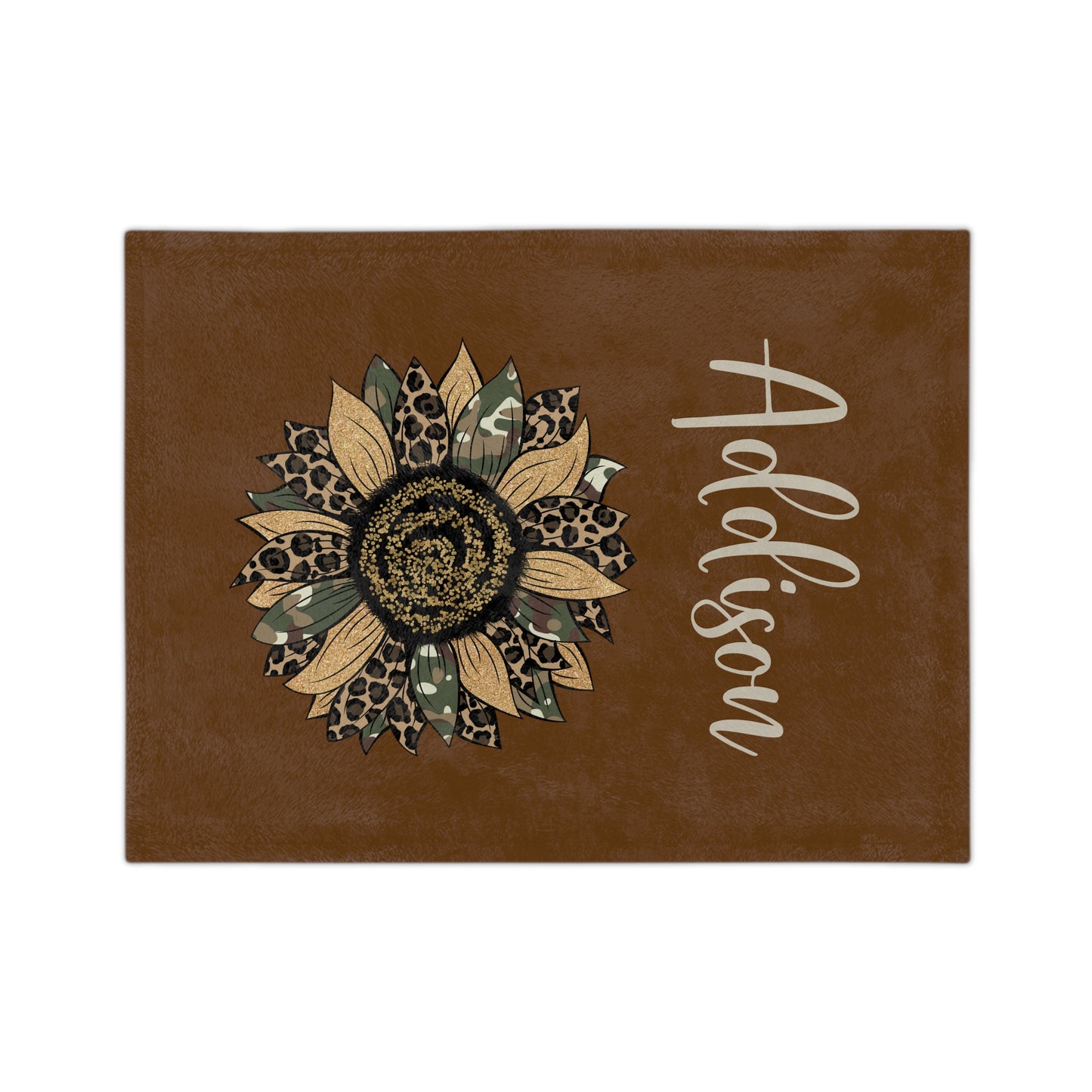 Personalized Brown Sunflower Blanket
