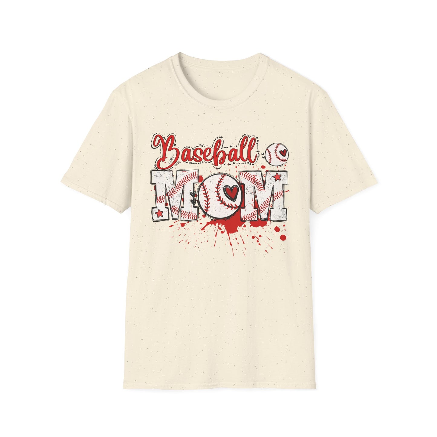 Grunge Baseball Mom T-Shirt – Personalized Jersey Number & Name Back